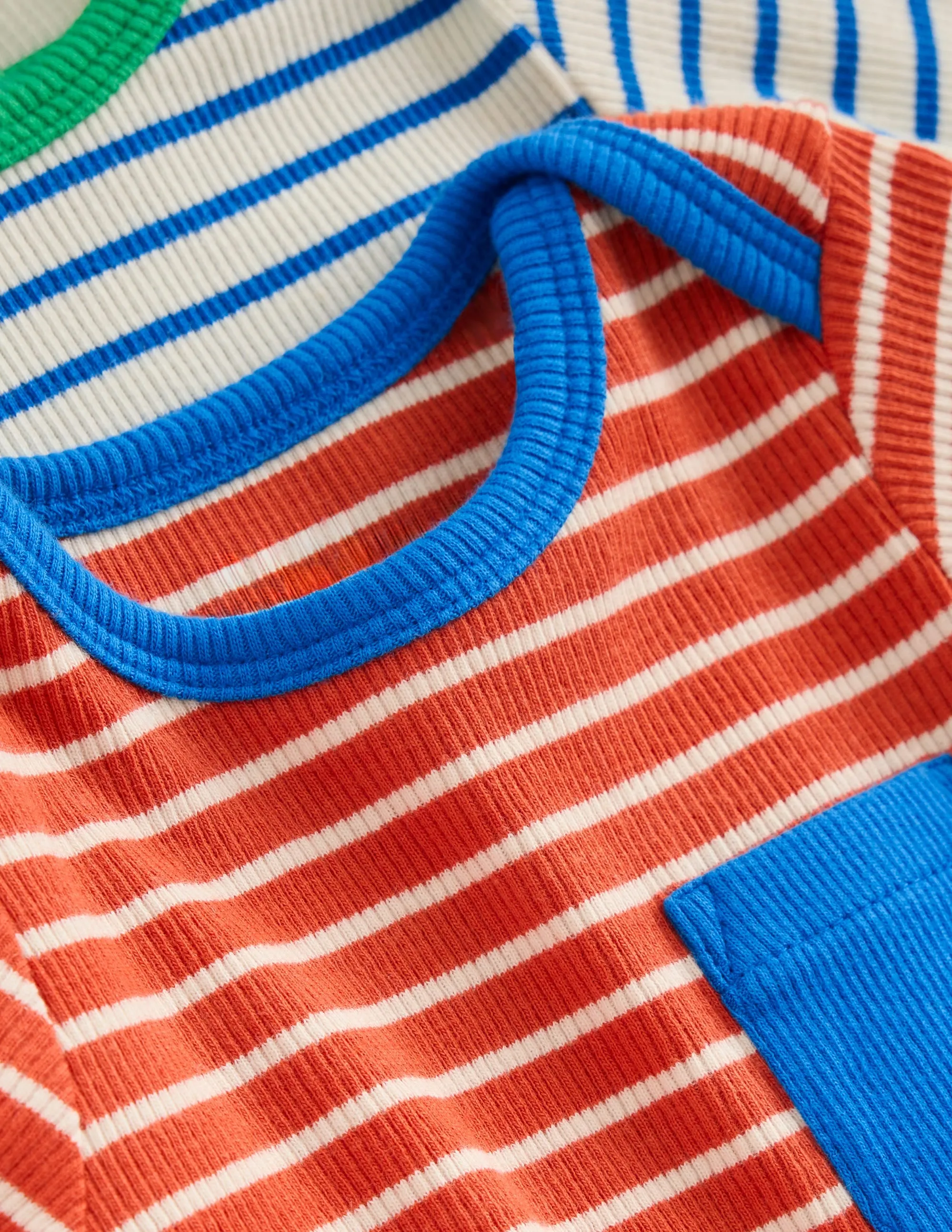 Comfy Layer NonChafeCollarTech 2-pack Ribbed Bodies-Multi Stripe