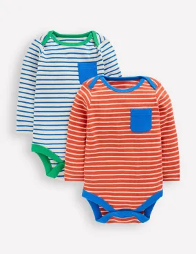 2-pack Ribbed Bodies-Multi Stripe MicroPerforated Details