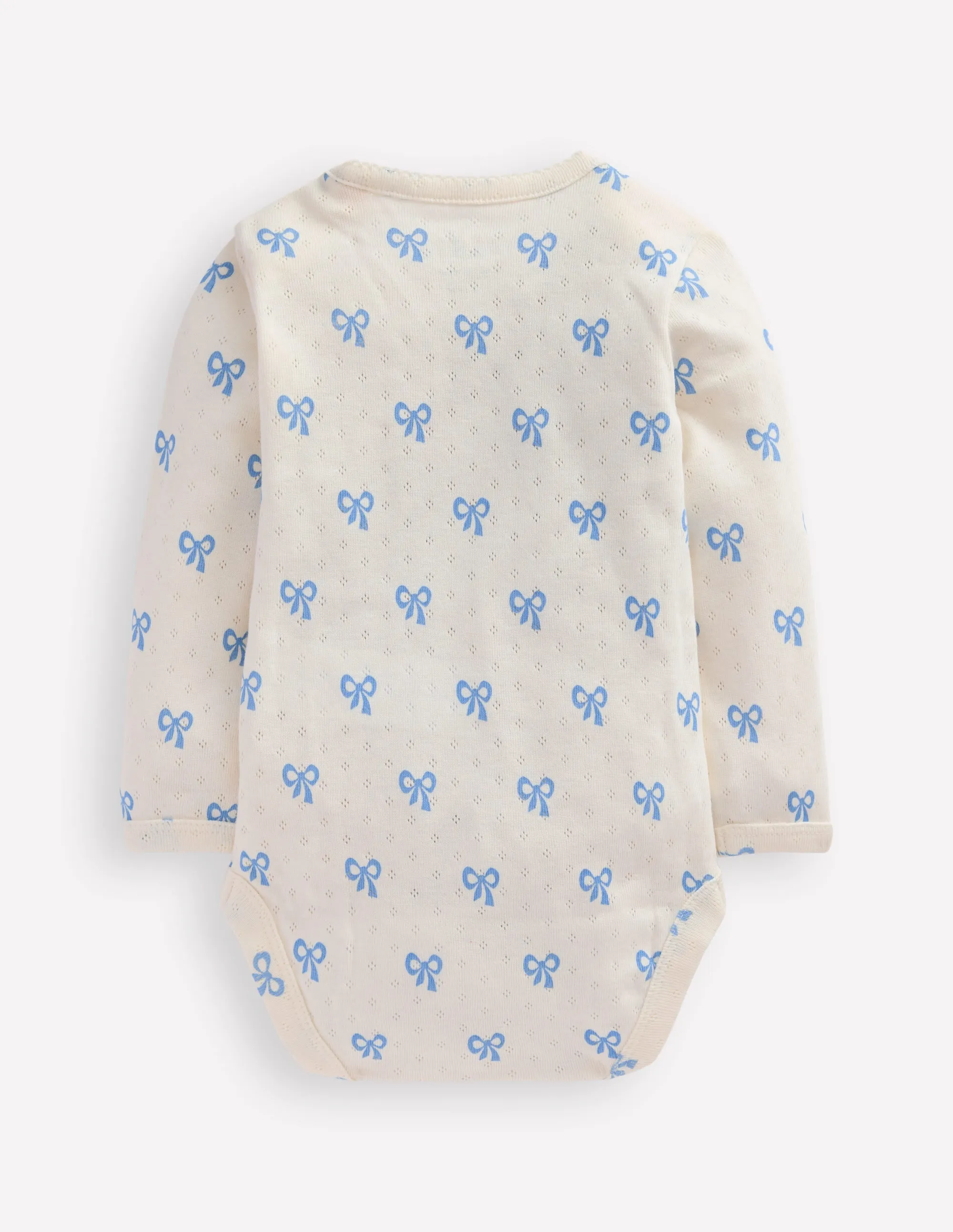 3 Pack Pointelle Bodies-Soft Ivory Tiny Bows FlexibleRibbing