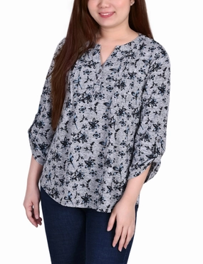 Soft Wool HeavyweightThermal 3/4 Roll Sleeve Top