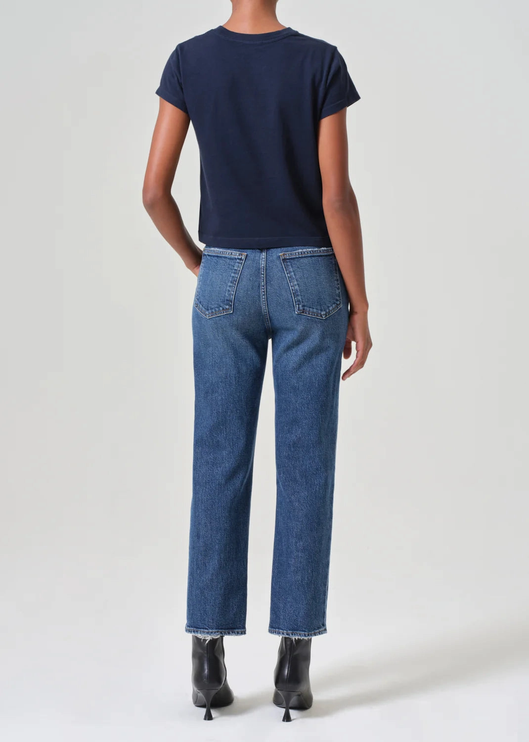 90's Pinch Waist Crop Jean in Solace Easy Wearing