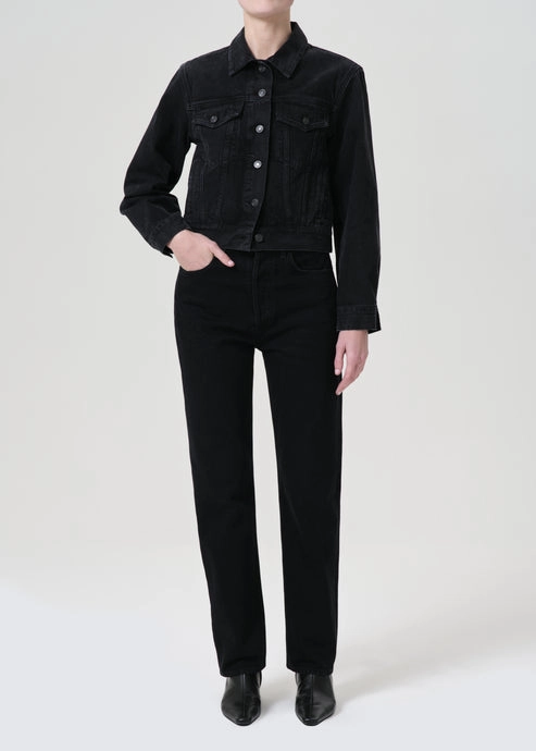 Daily Fashion 90's Pinched Waist High Rise Straight in Crushed