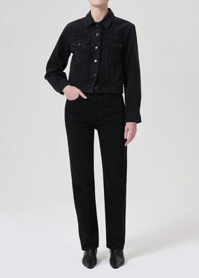 Daily Fashion 90's Pinched Waist High Rise Straight in Crushed