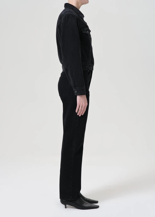 90's Pinched Waist High Rise Straight in Crushed Outdoor Casual Leisure Ready