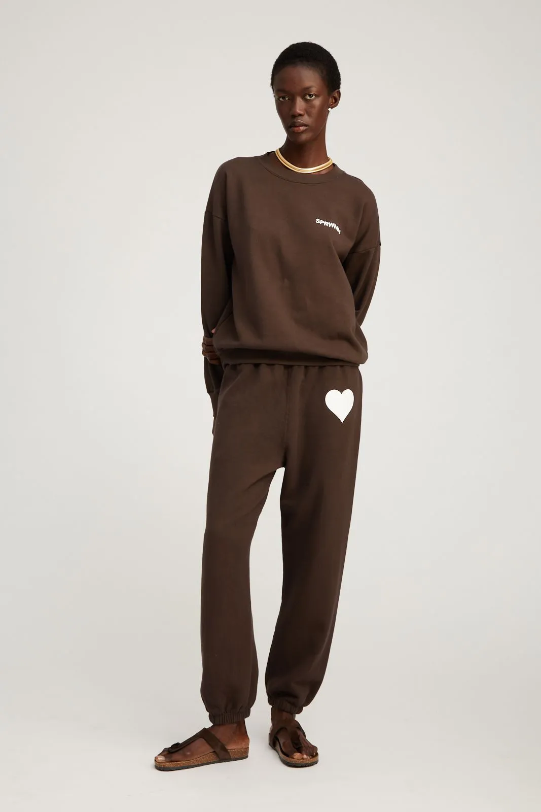 Americano Cotton Heart Sweatpants Anti Pilling Fabric