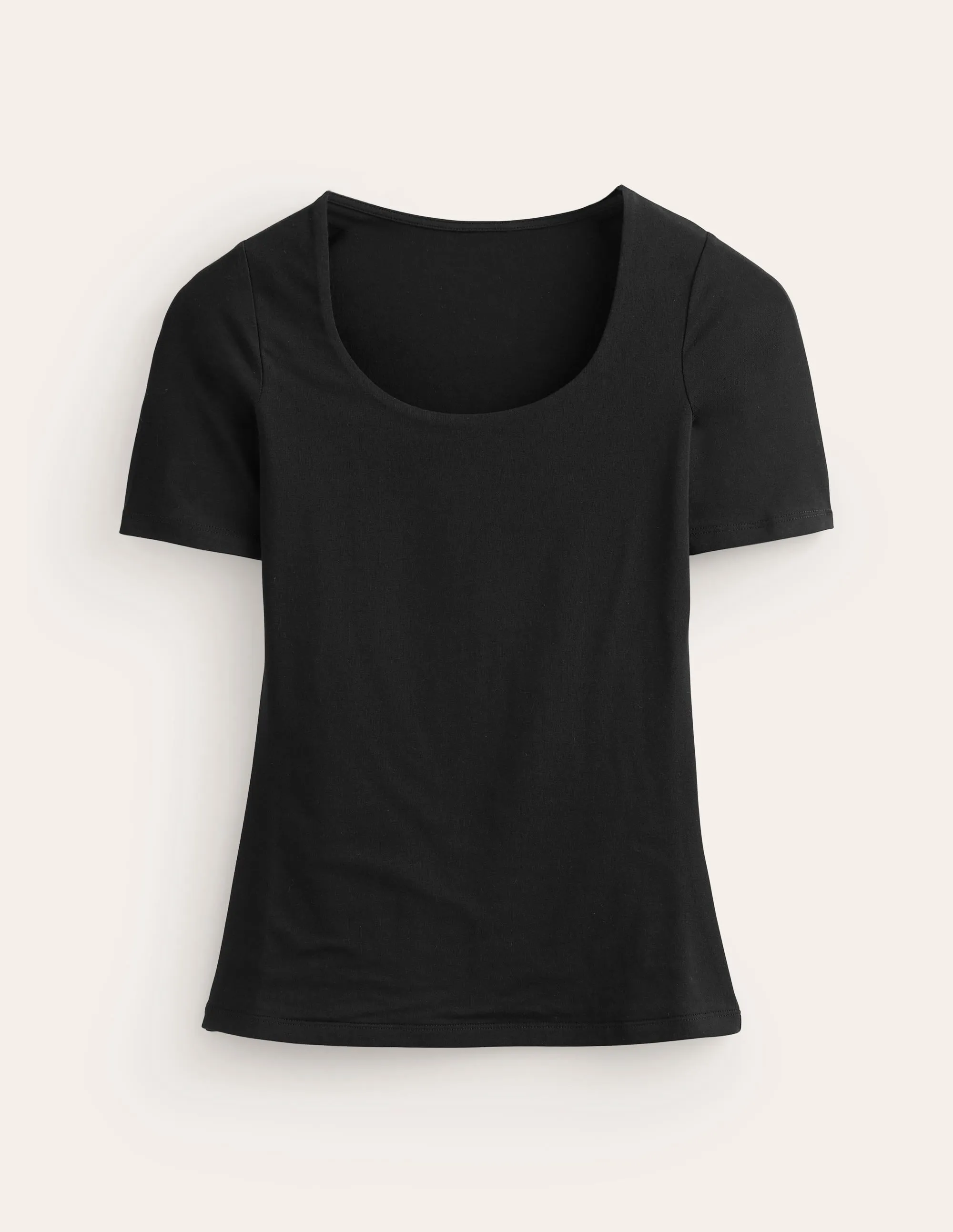 AntiPill Surface Double Layer Scoop T-shirt-Black