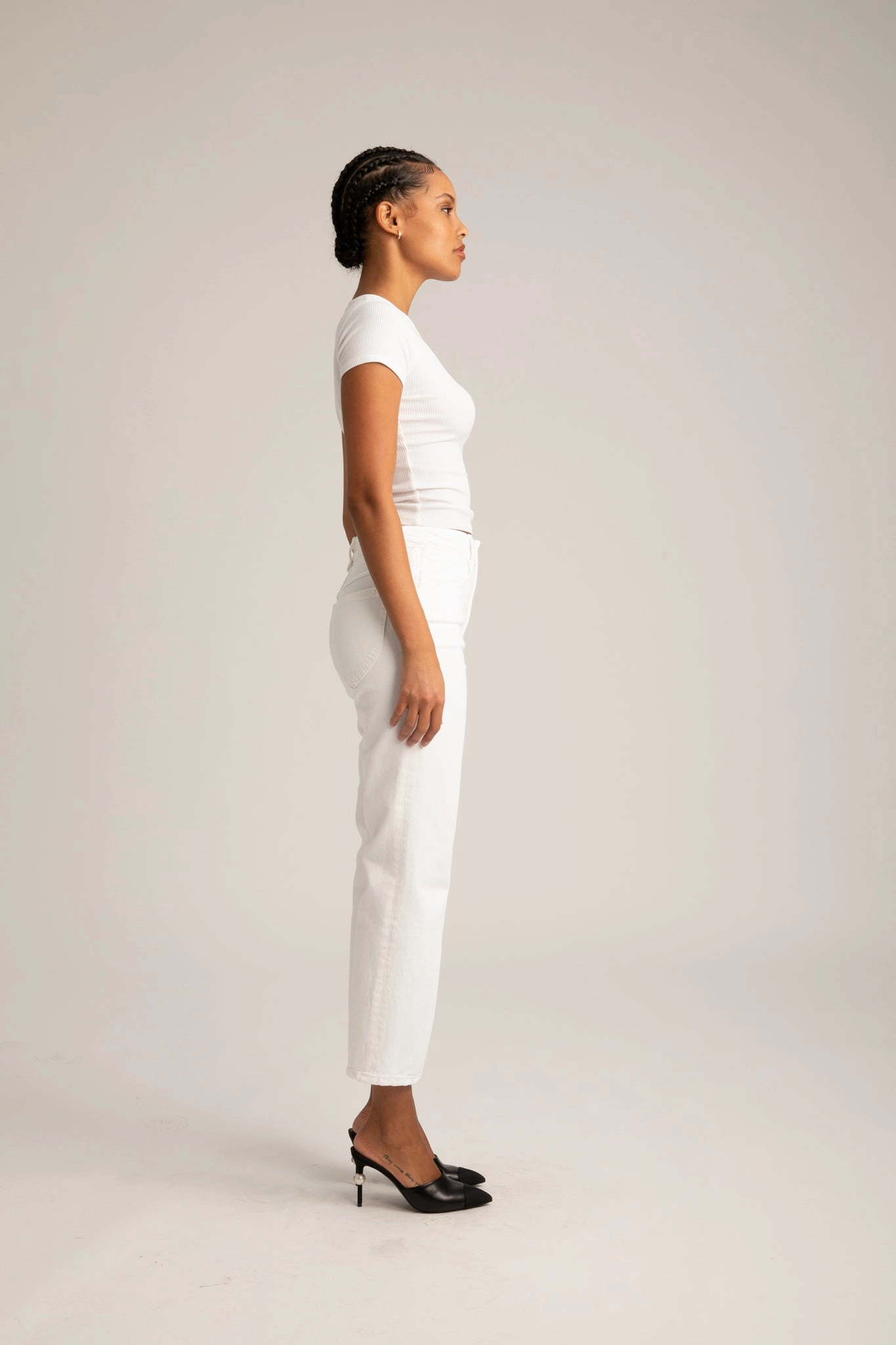 Reinforced Shoulders Eco Friendly Fabric Sophia Crop Straight Leg Denim