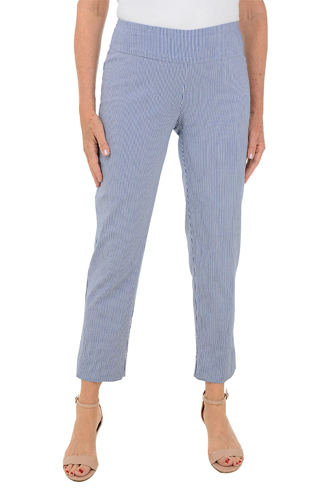 Cozy Movement Layer-Friendly Striped Pull-On Ankle Pant