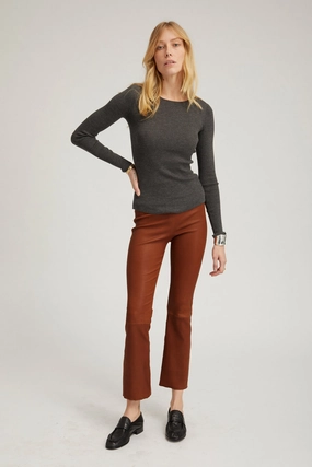 Minimalist Design Acorn Leather Ankle Flare