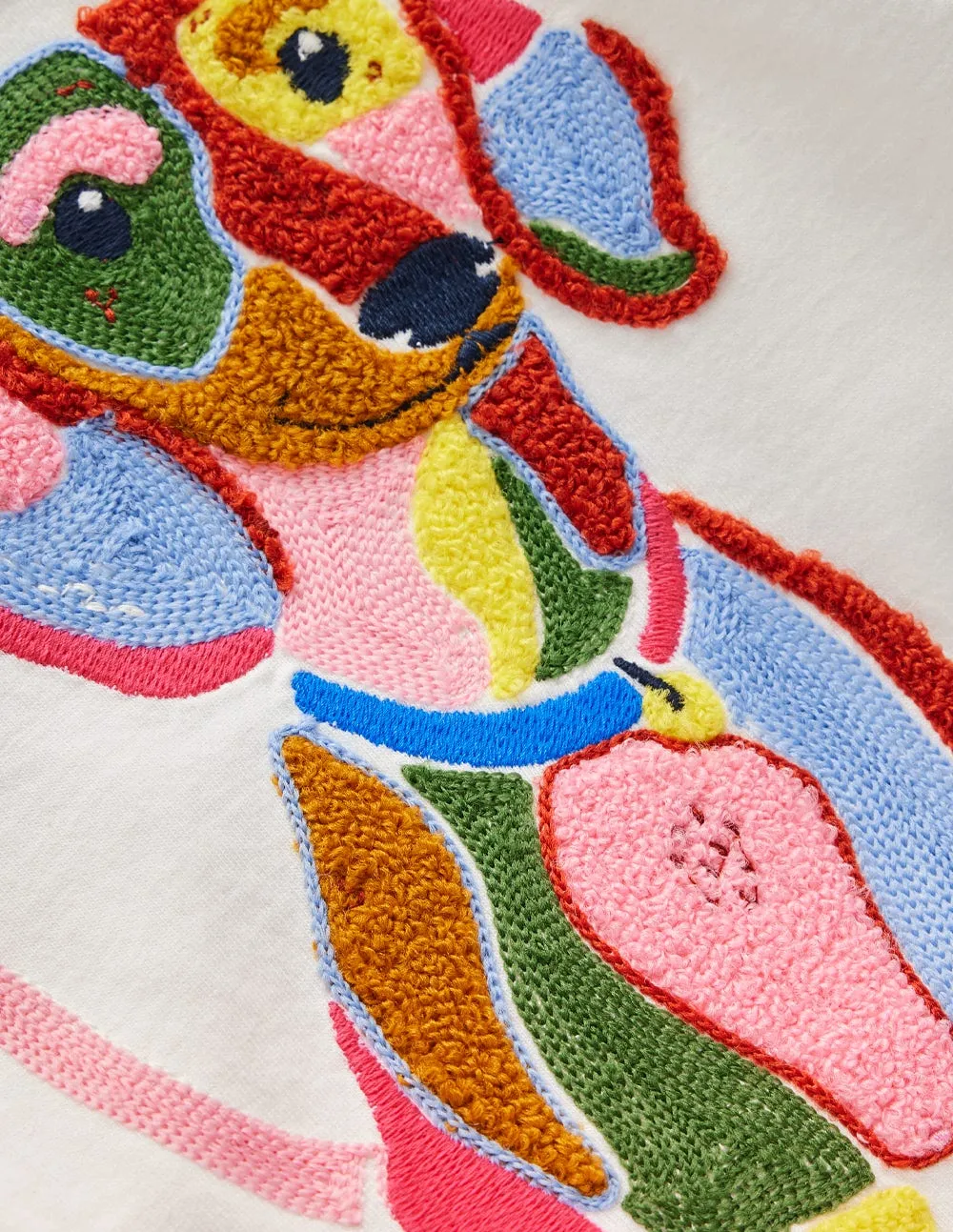 Long Sleeve Boucl T-shirt-Soft Ivory Dog Relaxed Vibes Fashion and Comfort