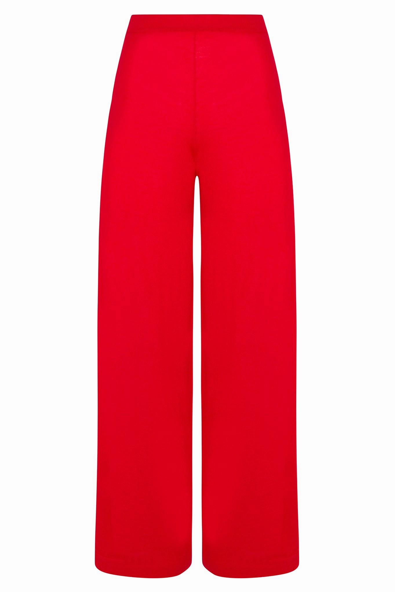 Effortless Layer Red Cashmere Wide Leg Pants
