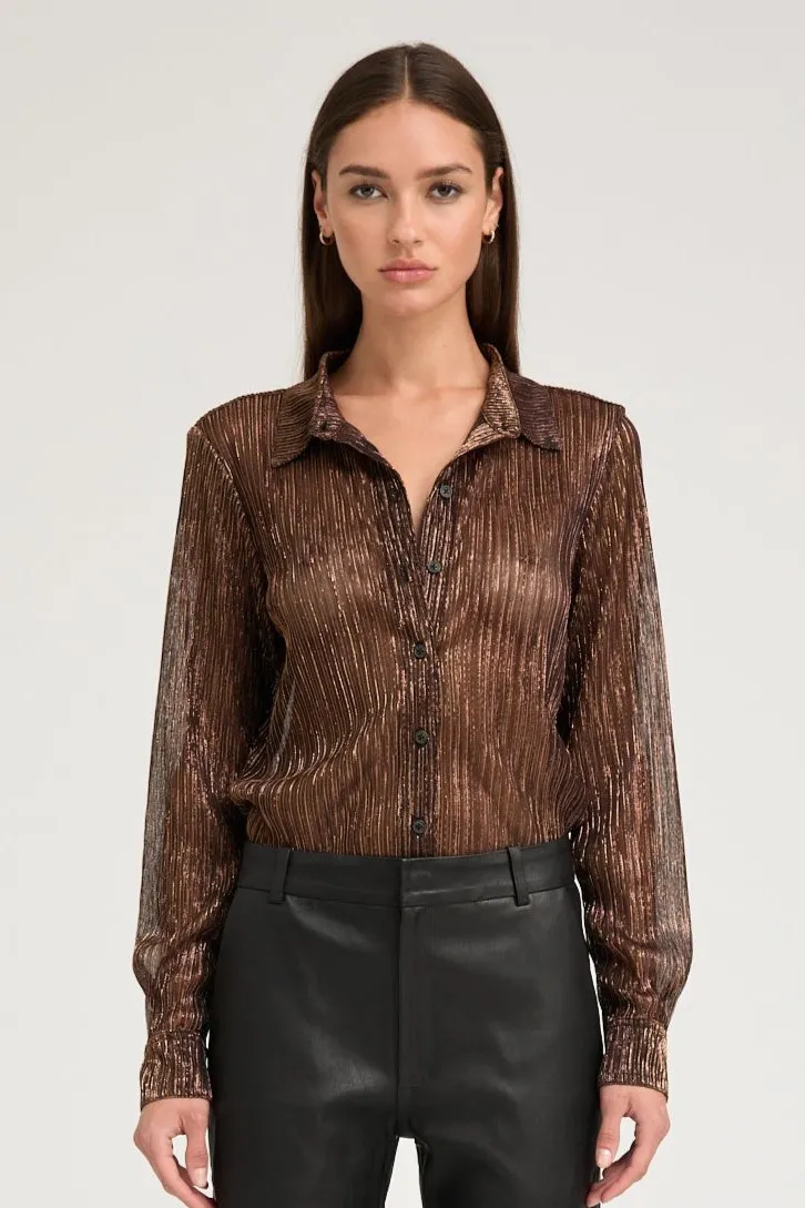 Metallic Bronze Fitted Button Down AllPurpose Design