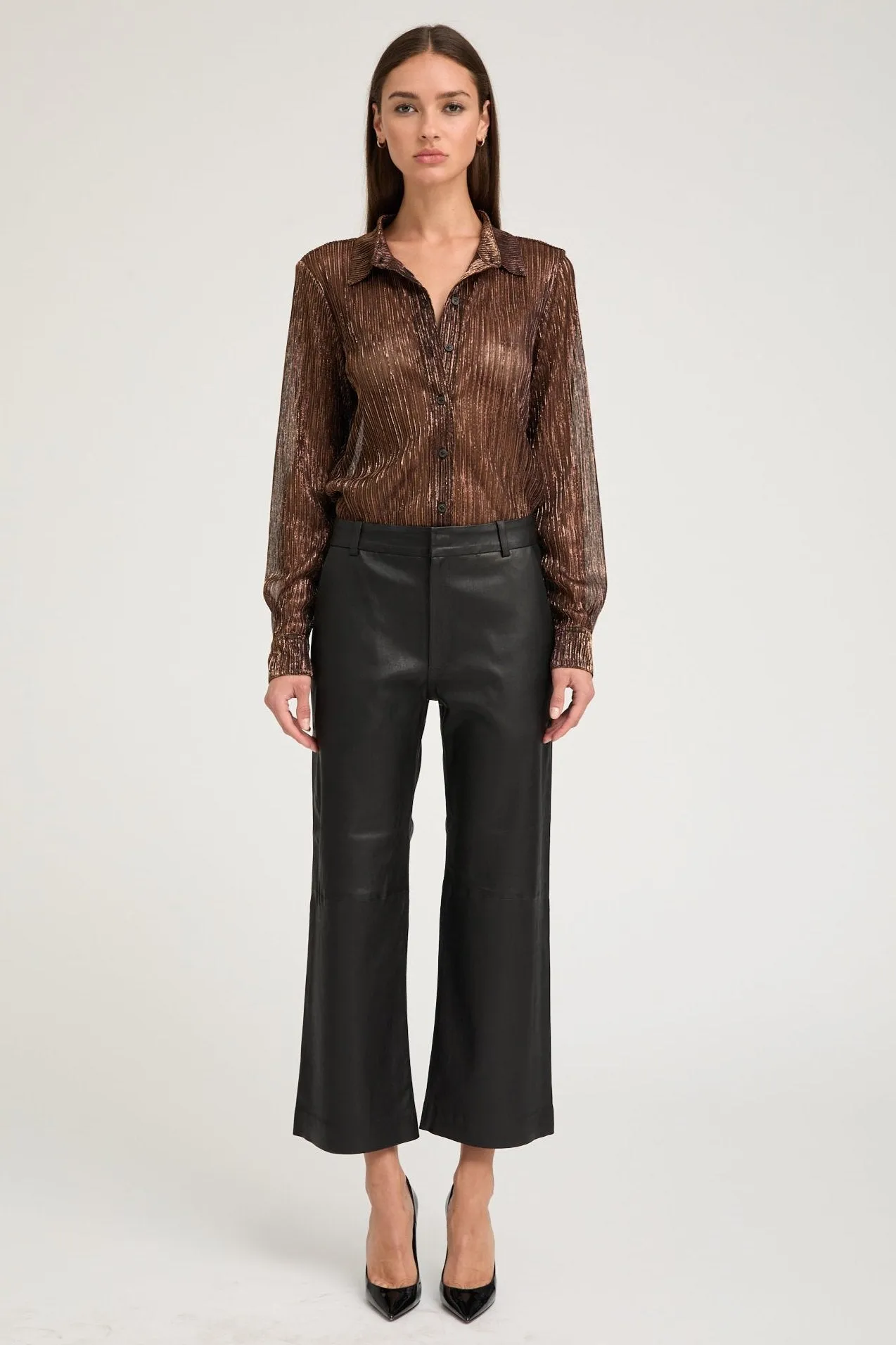 Casual Tank QuickRelease Metallic Bronze Fitted Button Down