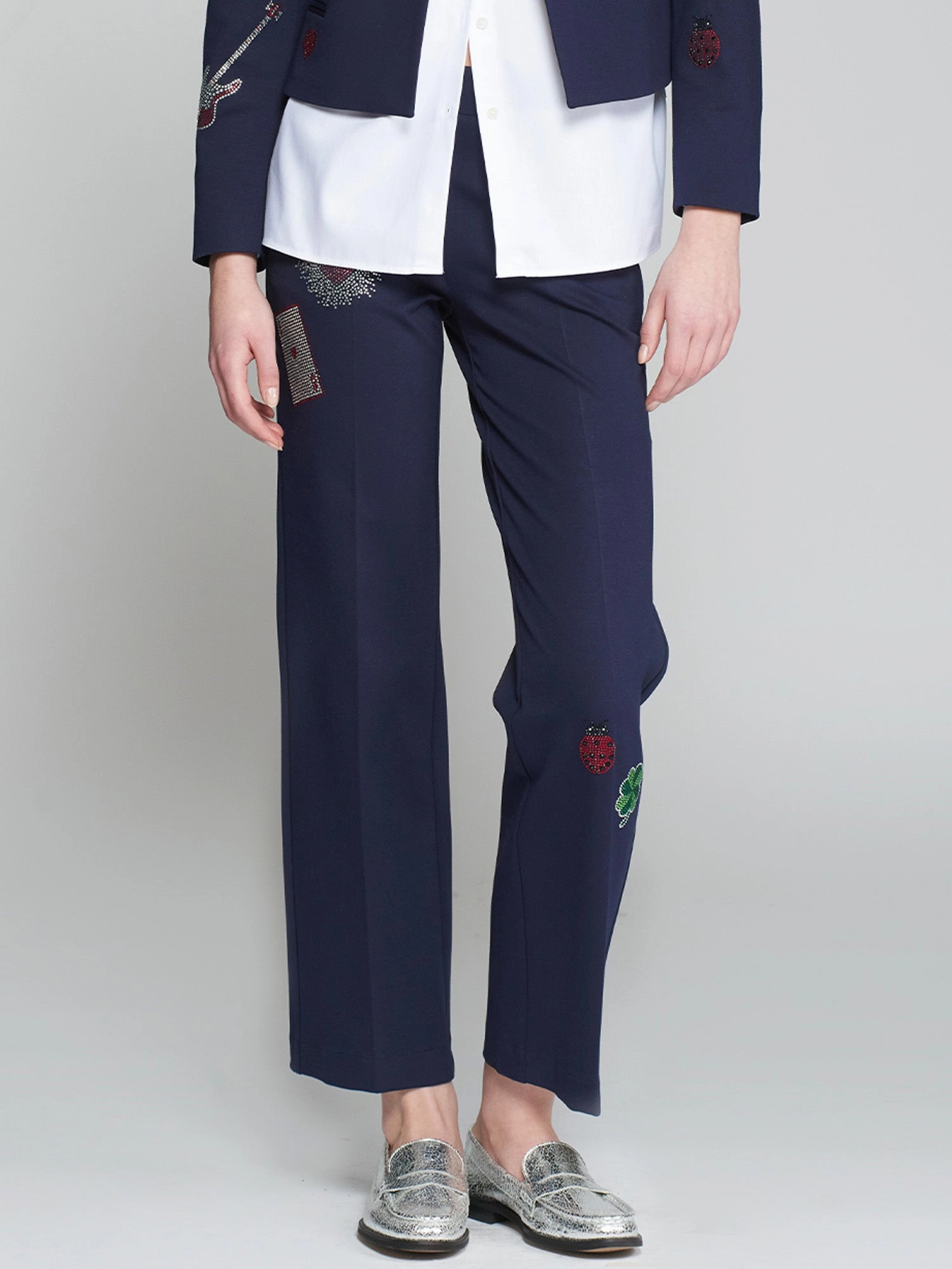 Martina Strass Trouser in Navy Punto Low Bulk Design