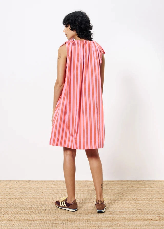Brunch Fit AELIA PINK STRIPED MINI DRESS