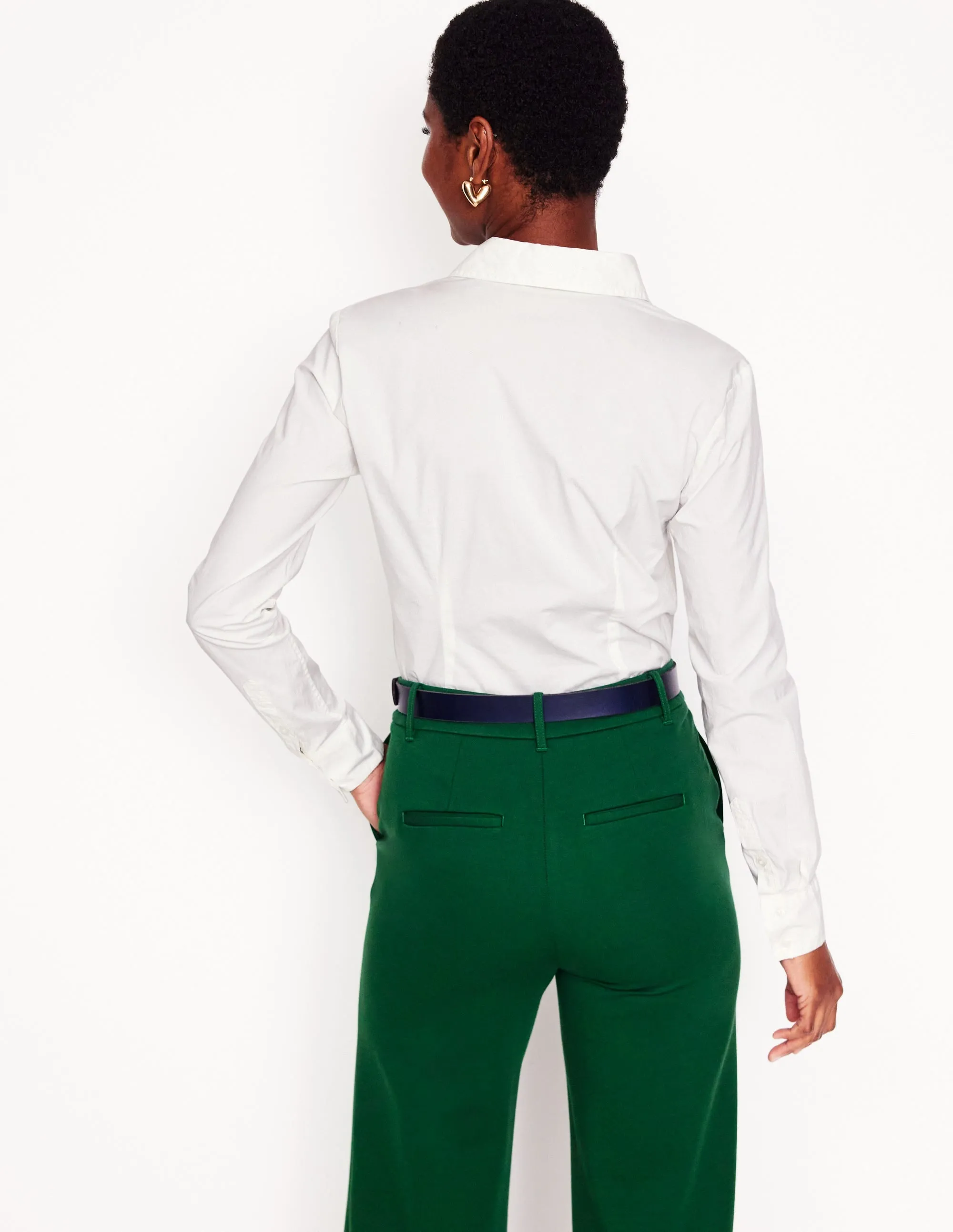 Antibacterial Saskia Stretch Cotton Shirt-White