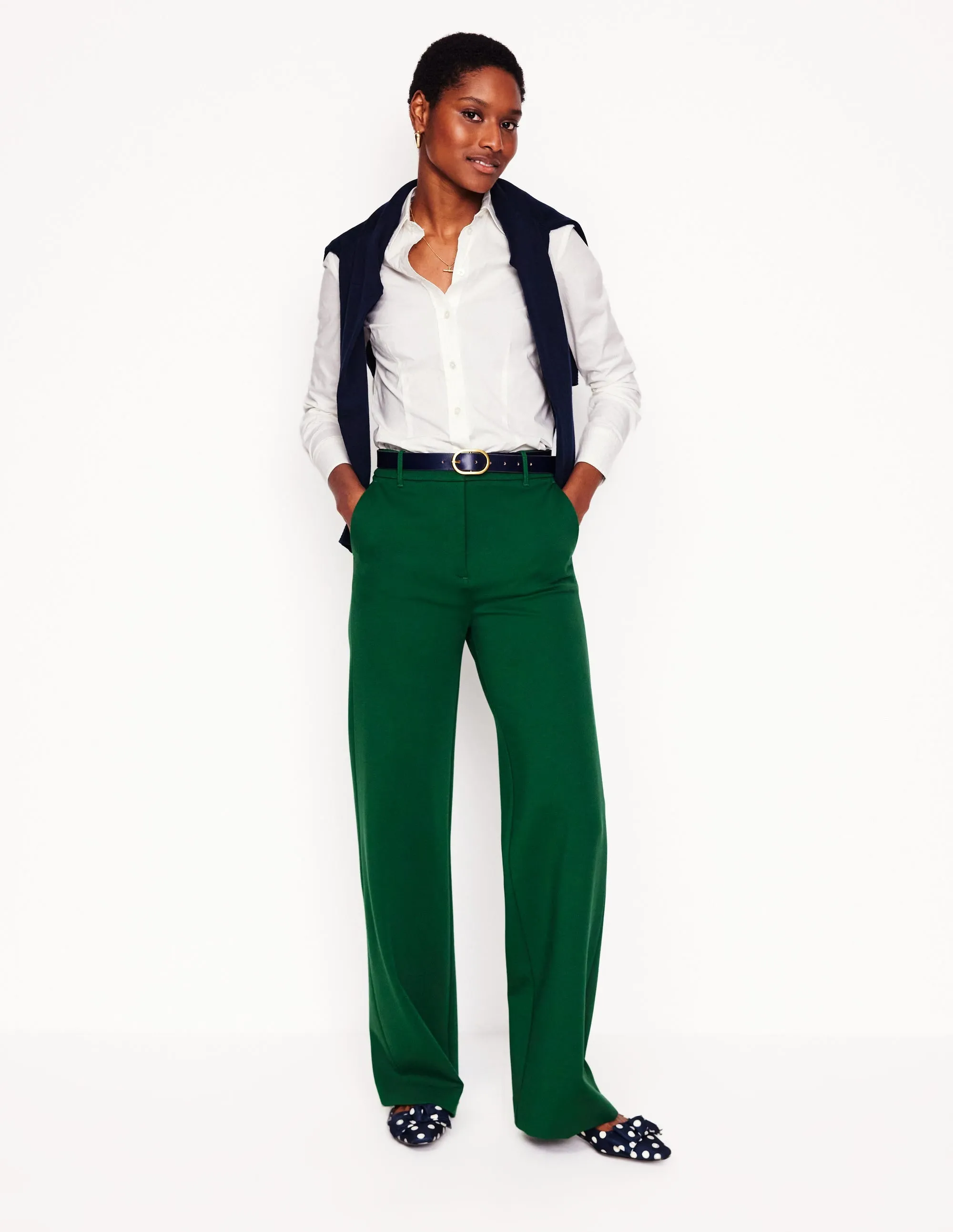 Saskia Stretch Cotton Shirt-White Sustainable Waterproofing