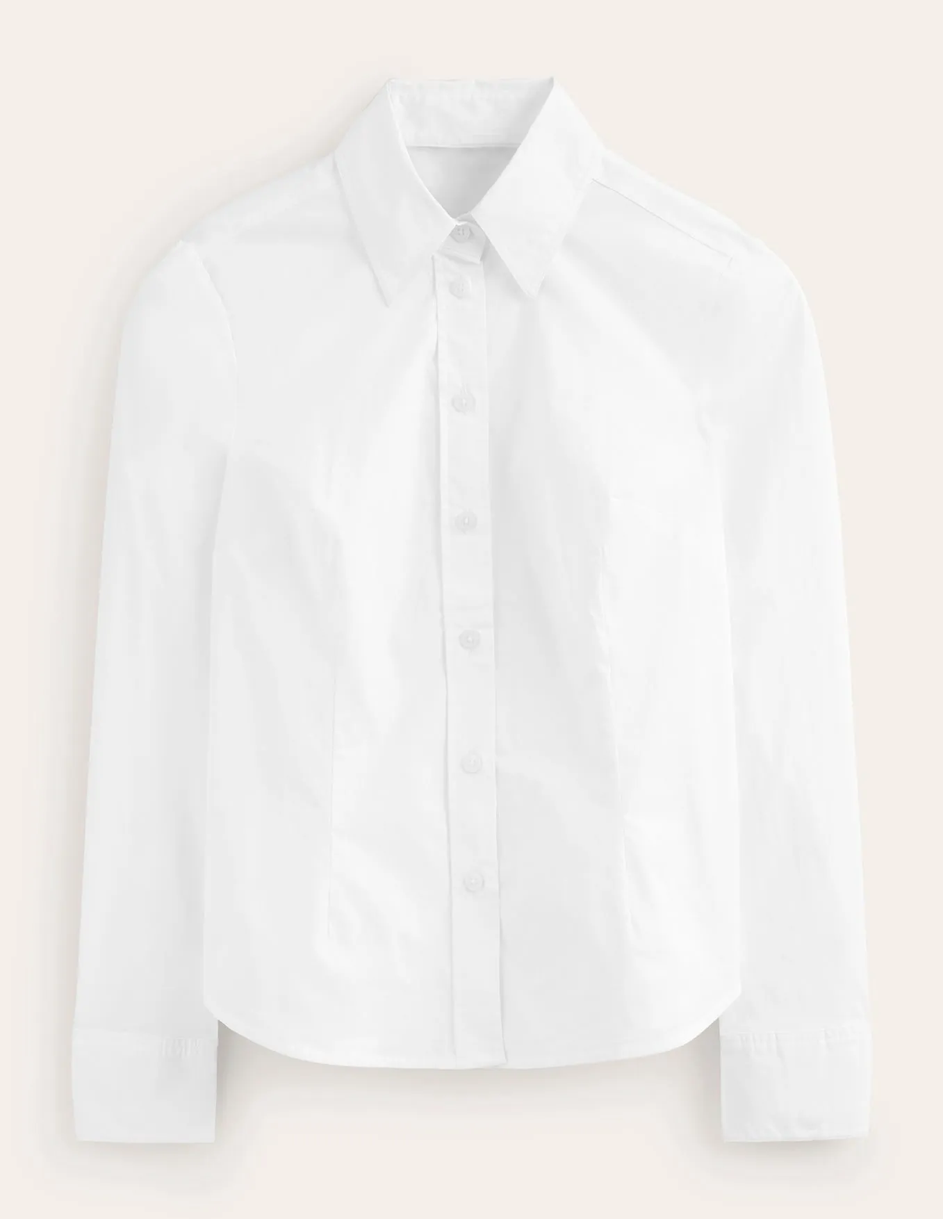 Fitted Shirt Saskia Stretch Cotton Shirt-White