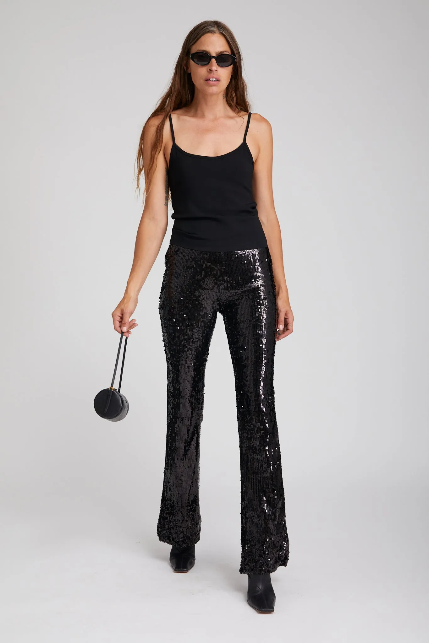 Black Crepe Scoop Neck Cami LayeredDurability