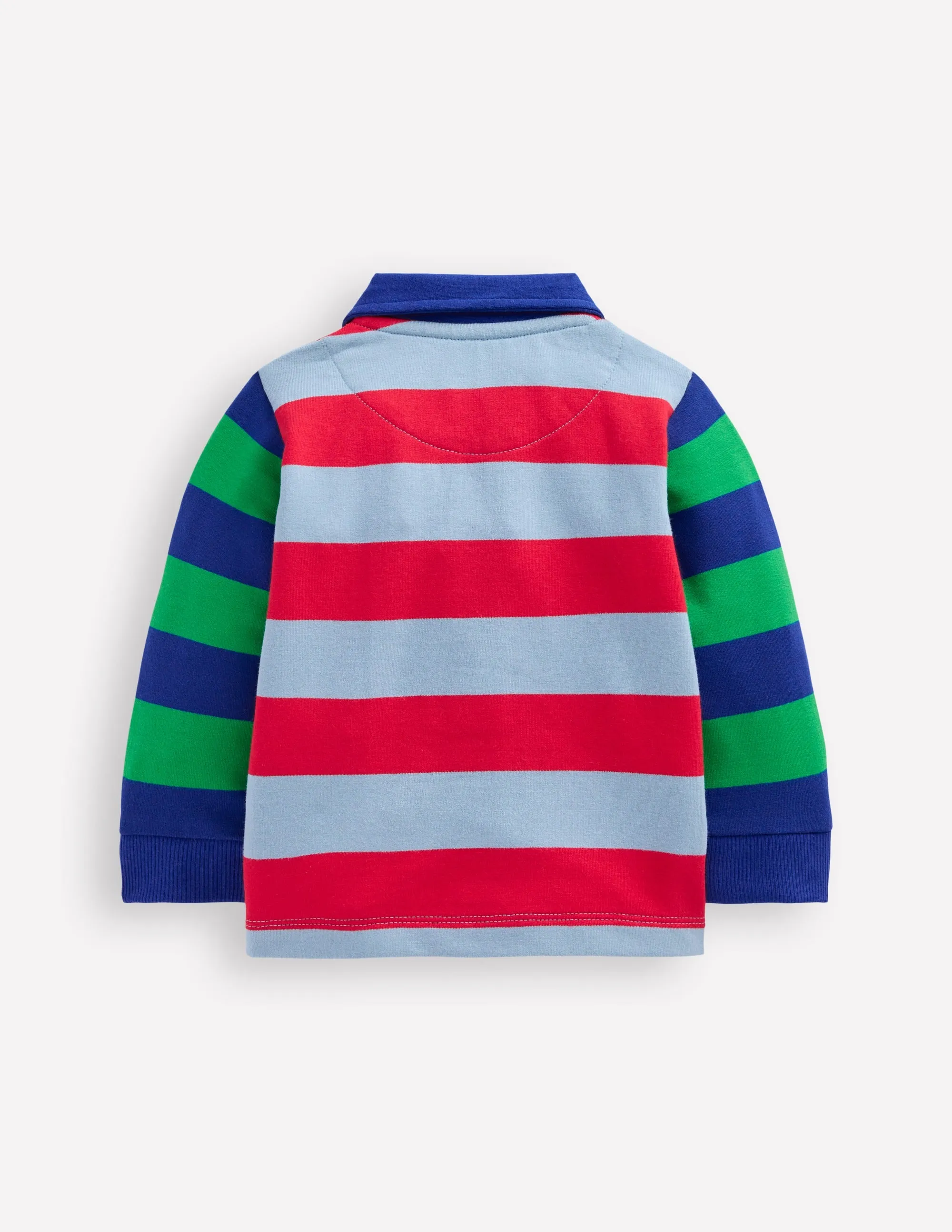Jersey Sweat Rugby Shirt-Multi Stripes Stretch Knit Material Non Restrictive Fit