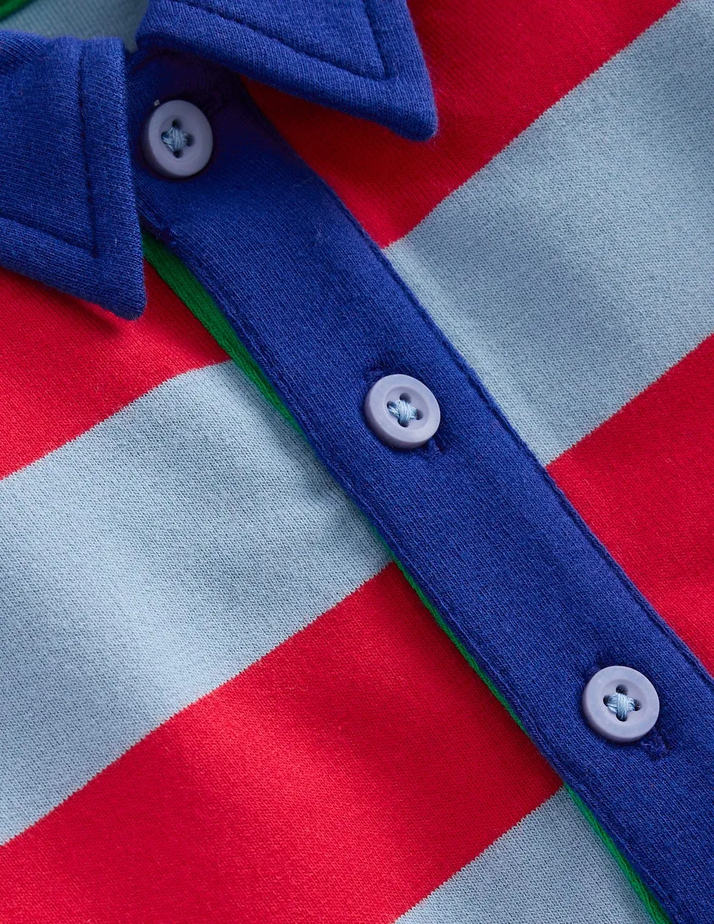 Jersey Sweat Rugby Shirt-Multi Stripes Quick Release Fasteners