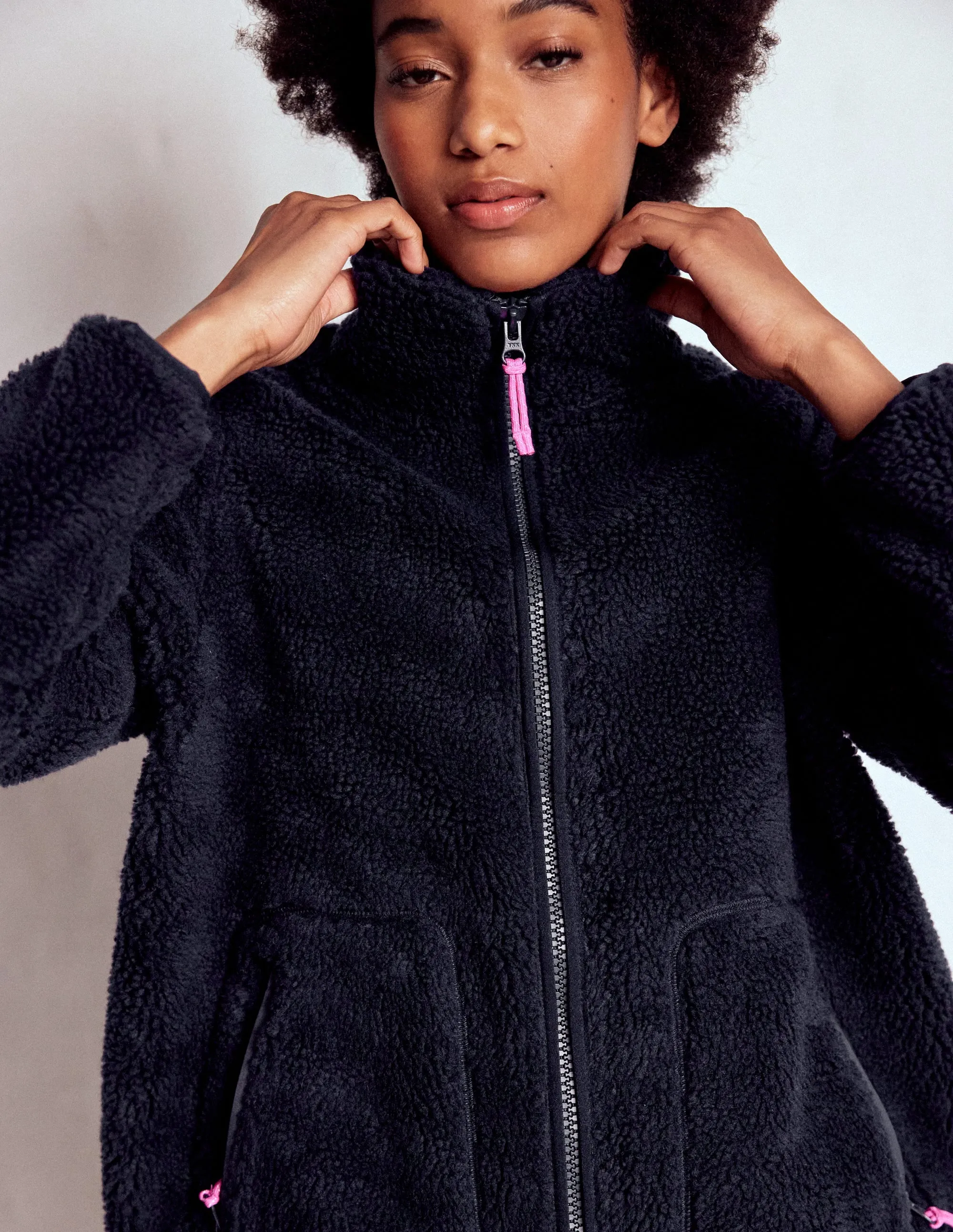 Westminster Borg Jacket-Navy No Roll Collar Technology Heat Trapping Layer