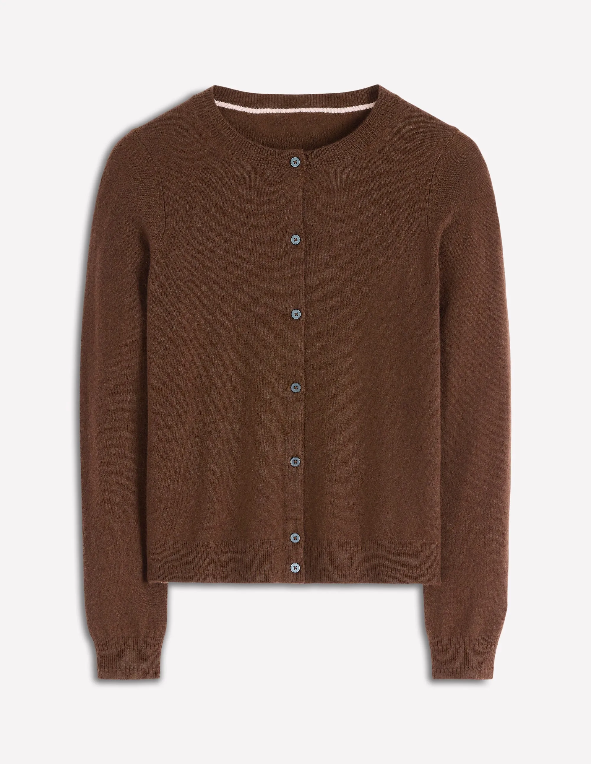 Soft Touch All Time Eva Cashmere Crew Cardigan-Mocha