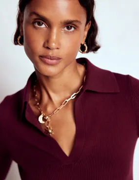 GarmentDyed Finish Loungewear Friendly Rib Henley Top-Deep Wisteria