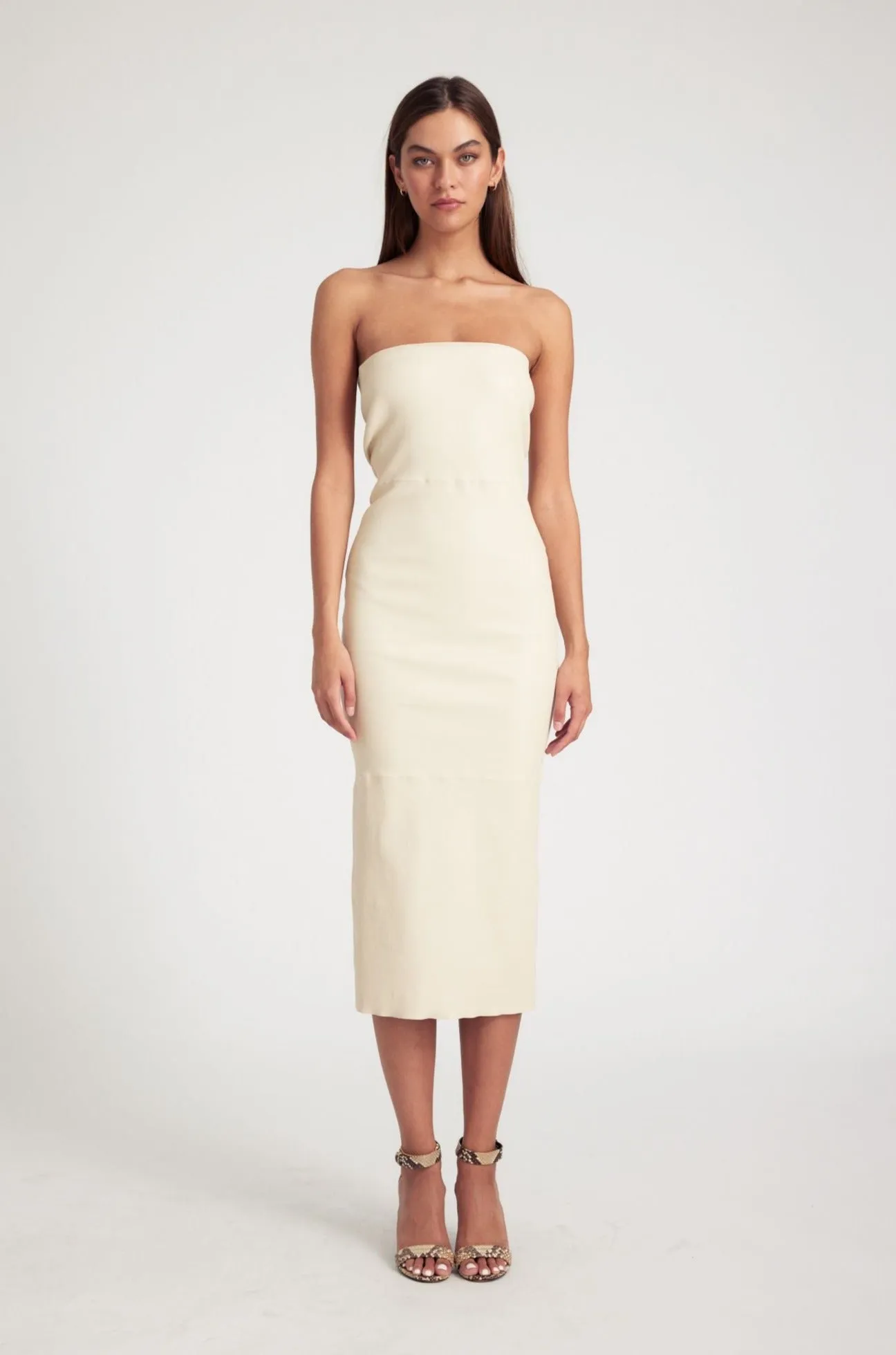 Comfy Layers Alabaster Leather Tube Dress