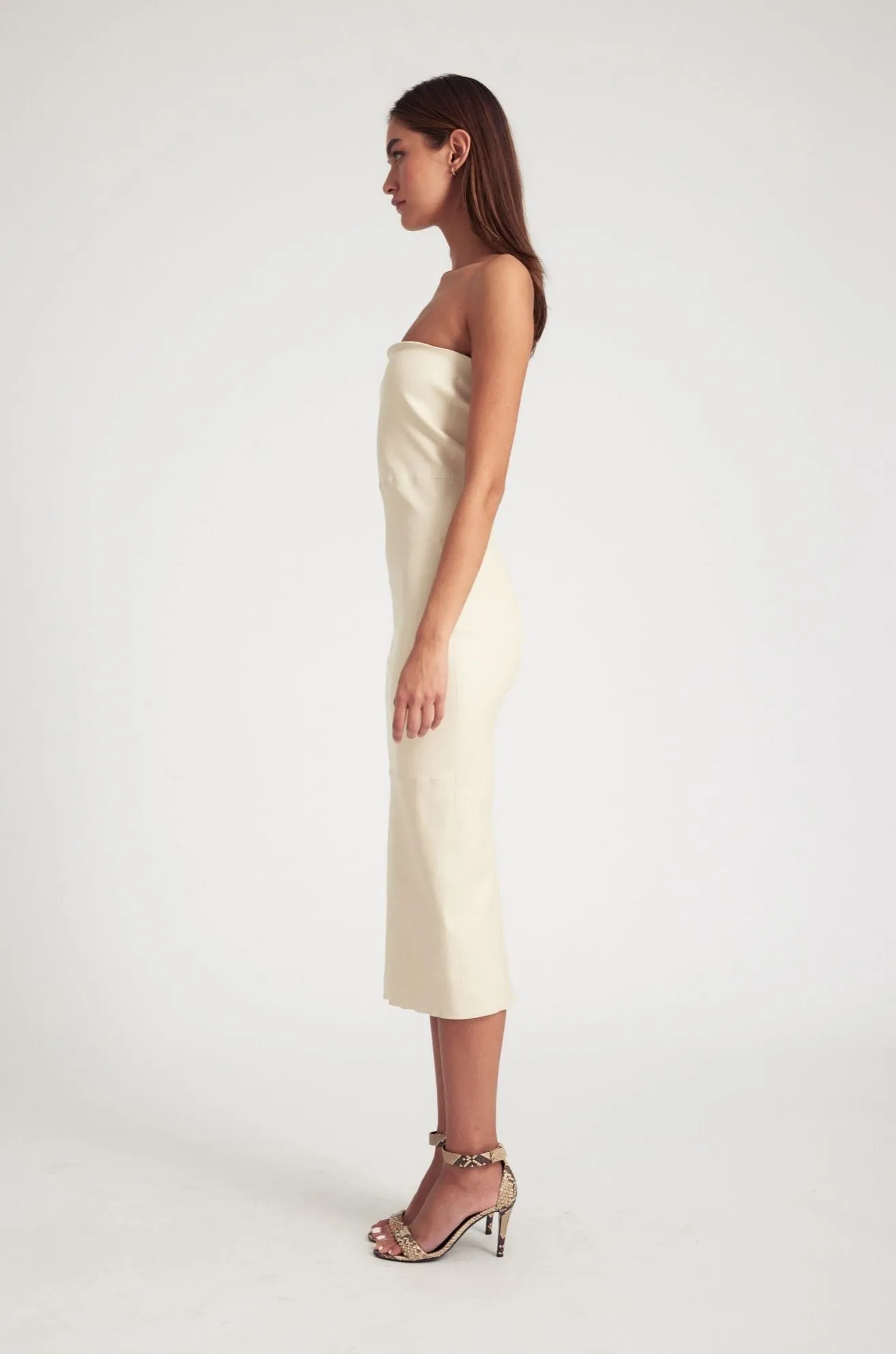 Alabaster Leather Tube Dress Gentle Aesthetic