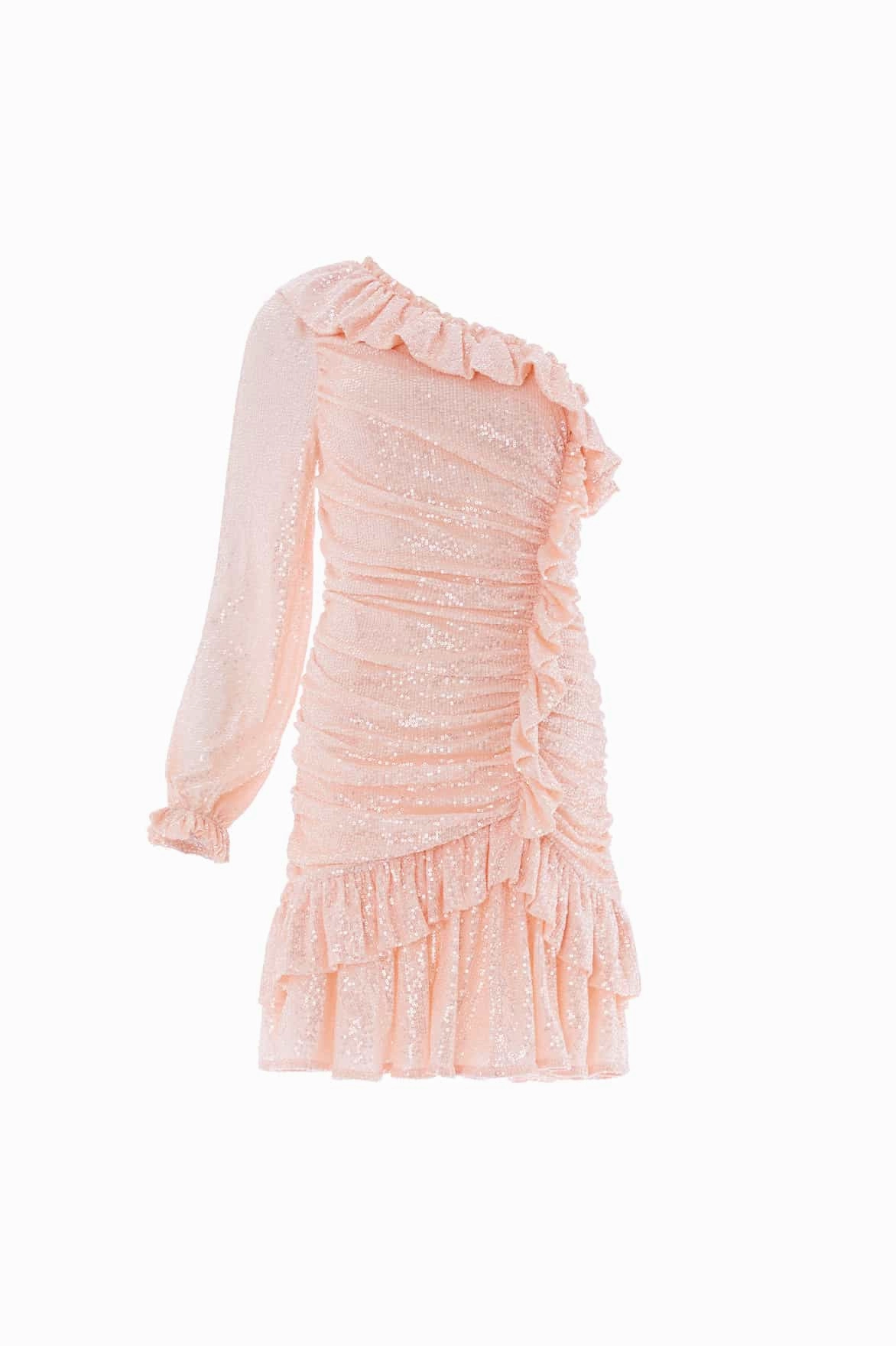 Alessia One-Shoulder Micro Mini Dress Delicate Finish