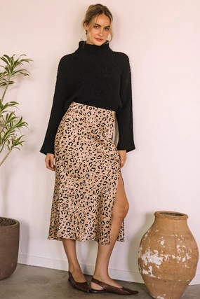 Easy Movement Outfit Mood ALEXIA LEOPARD MIDI SKIRT