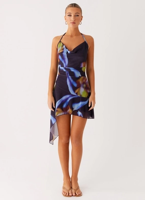 Algarve Mini Dress - Dark Floral