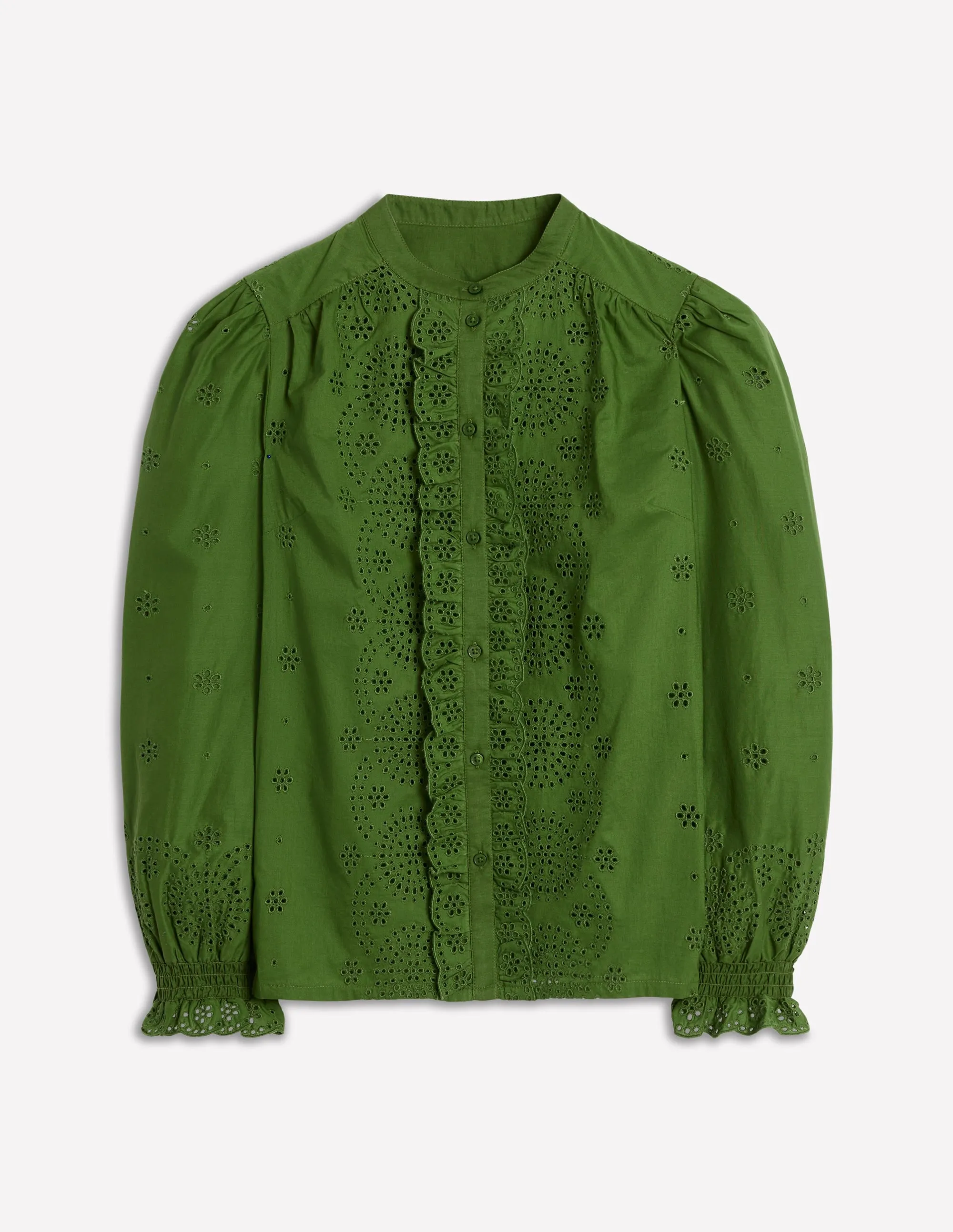 Alice Broderie Top-Promenade Green Cozy Layer