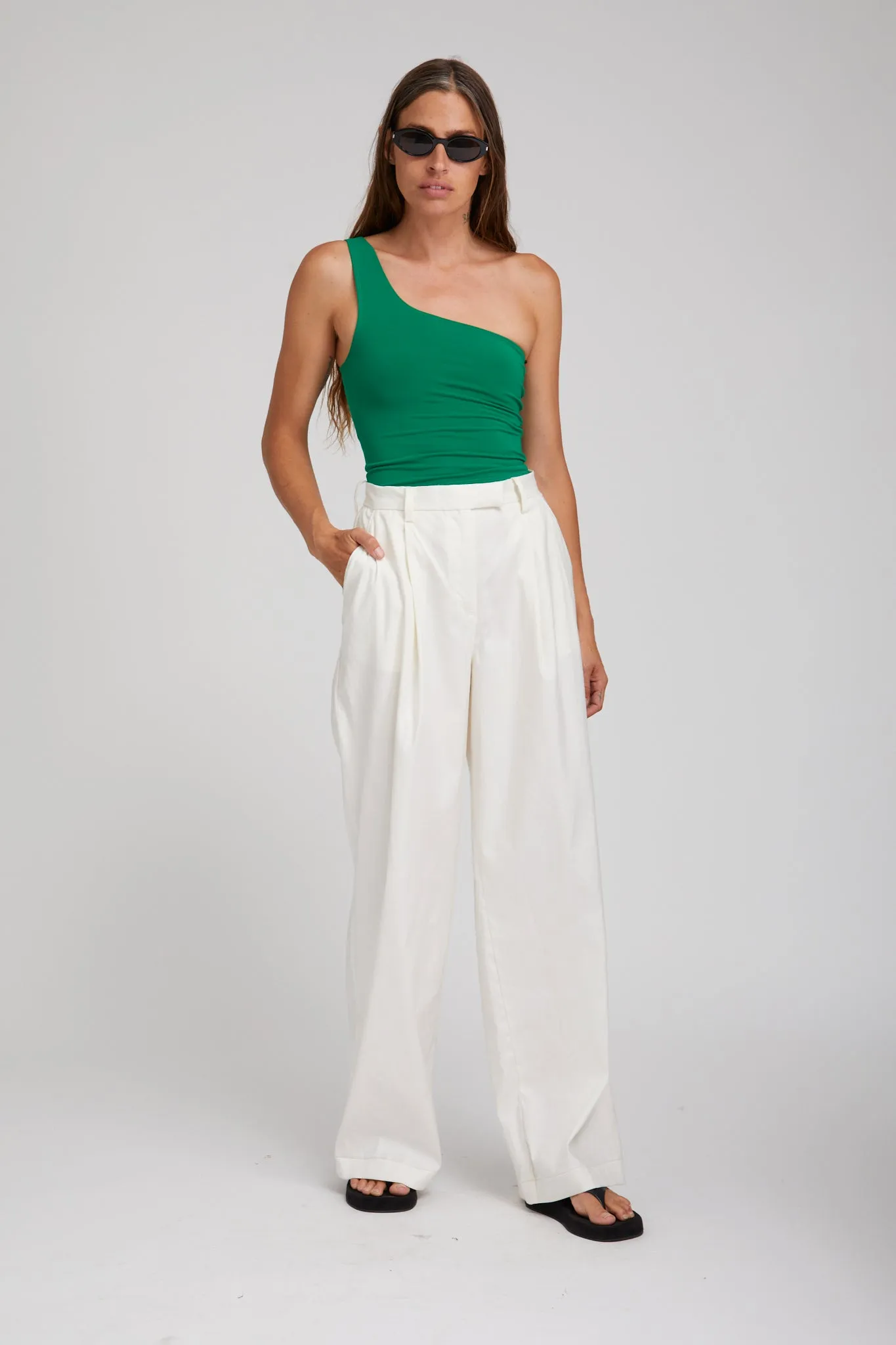 Evergreen City One Shoulder Top LayeredPanel