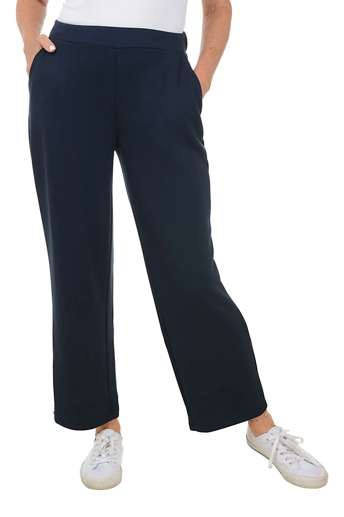 Trendy Waist Recycled Polyester Blend Allure Wide Leg Lounge Pant