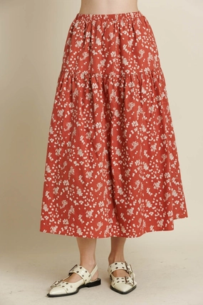 Designer Label Weighted Hem AMAYA FLORAL MAXI SKIRT