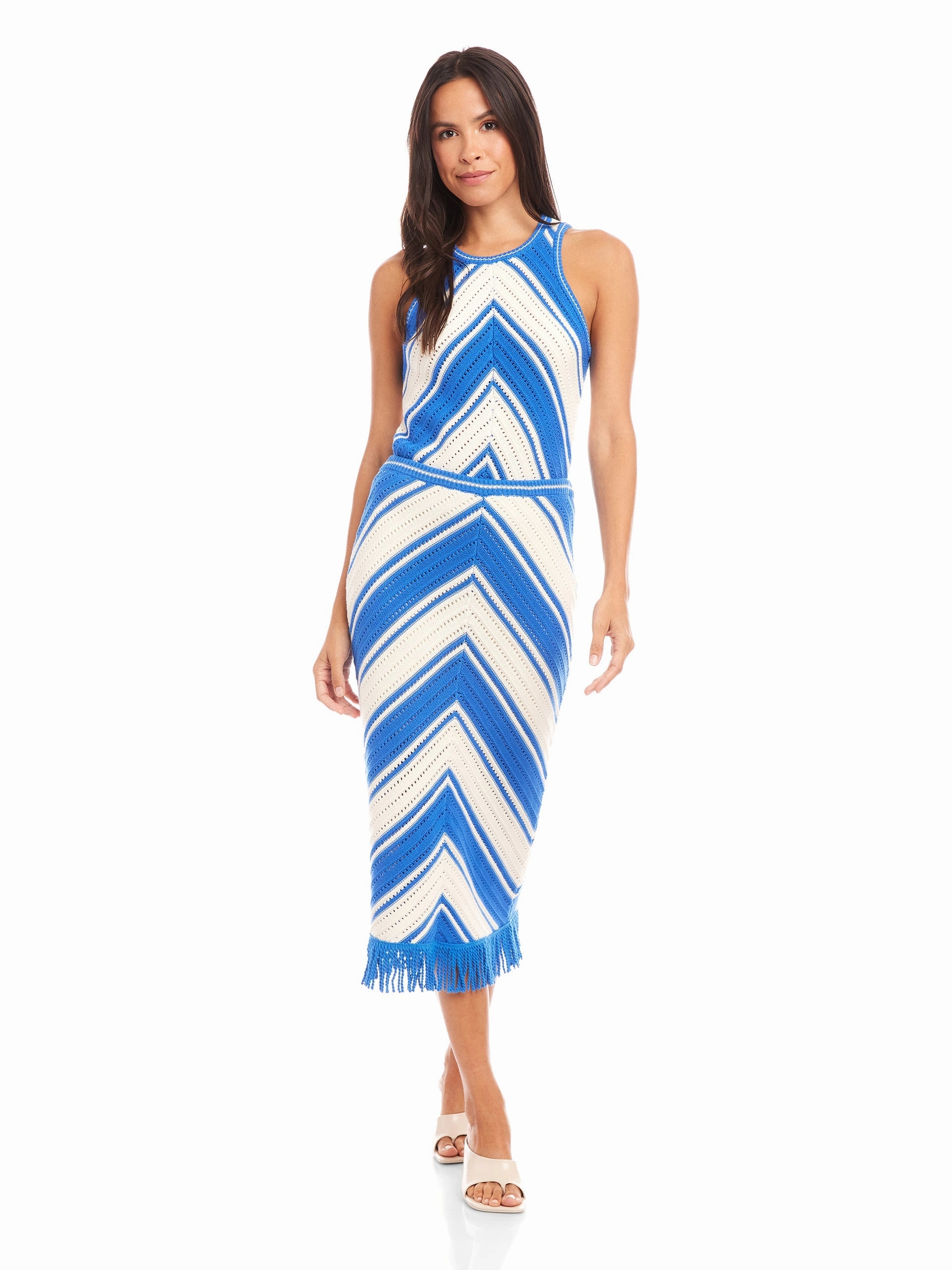 Amber Crochet Skirt in Blue Cool Touch Airy Feel