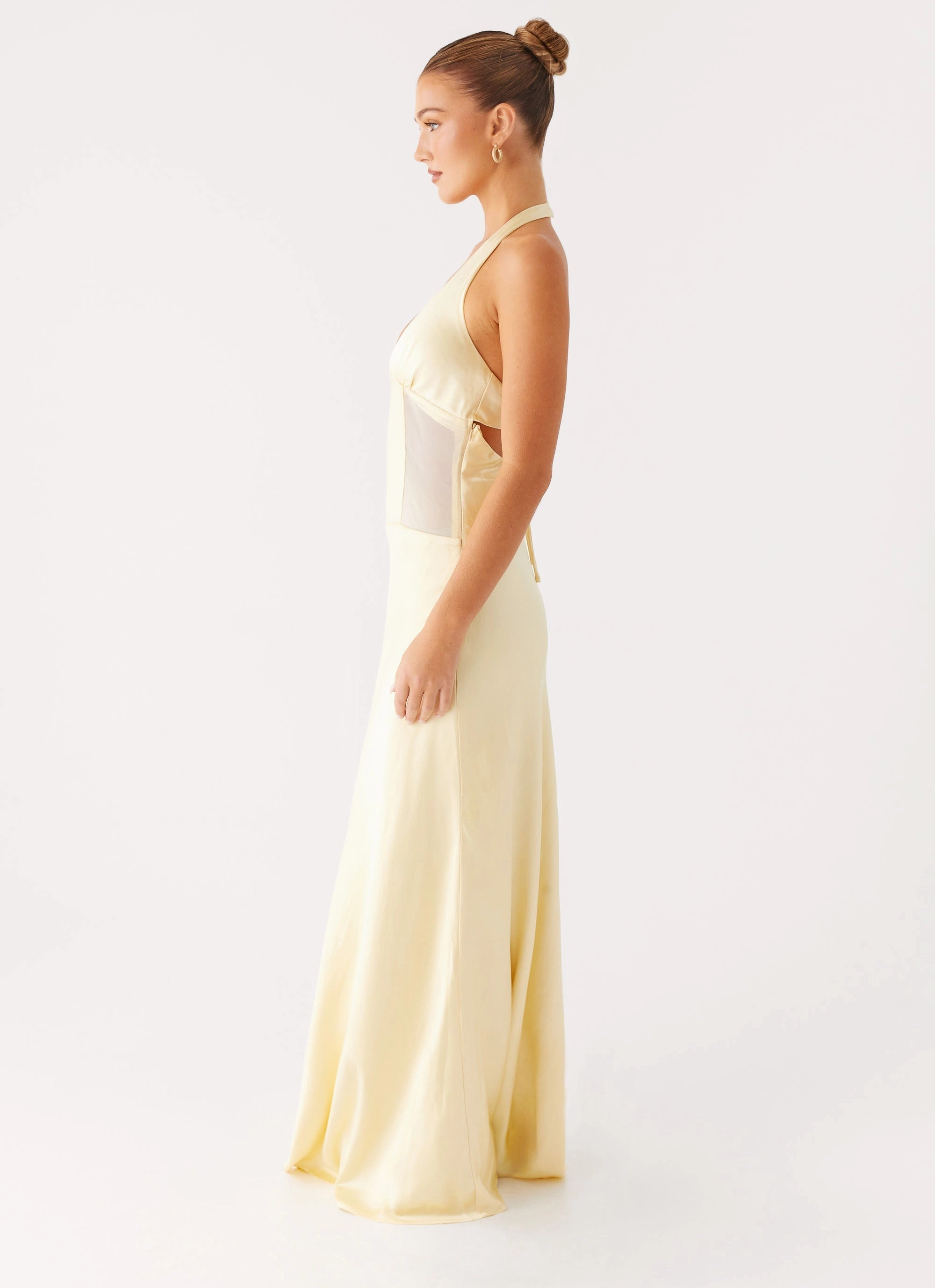 Ambre Mesh Panel Maxi Dress - Yellow