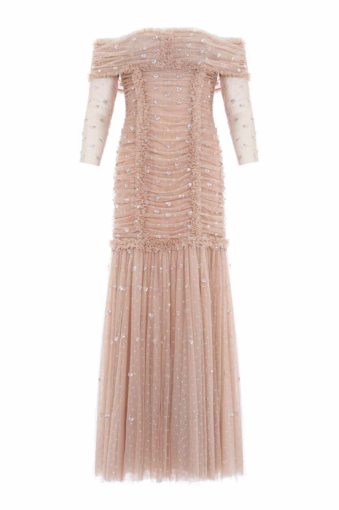 Love Heart Rouched Off-Shoulder Gown Lounge Mode