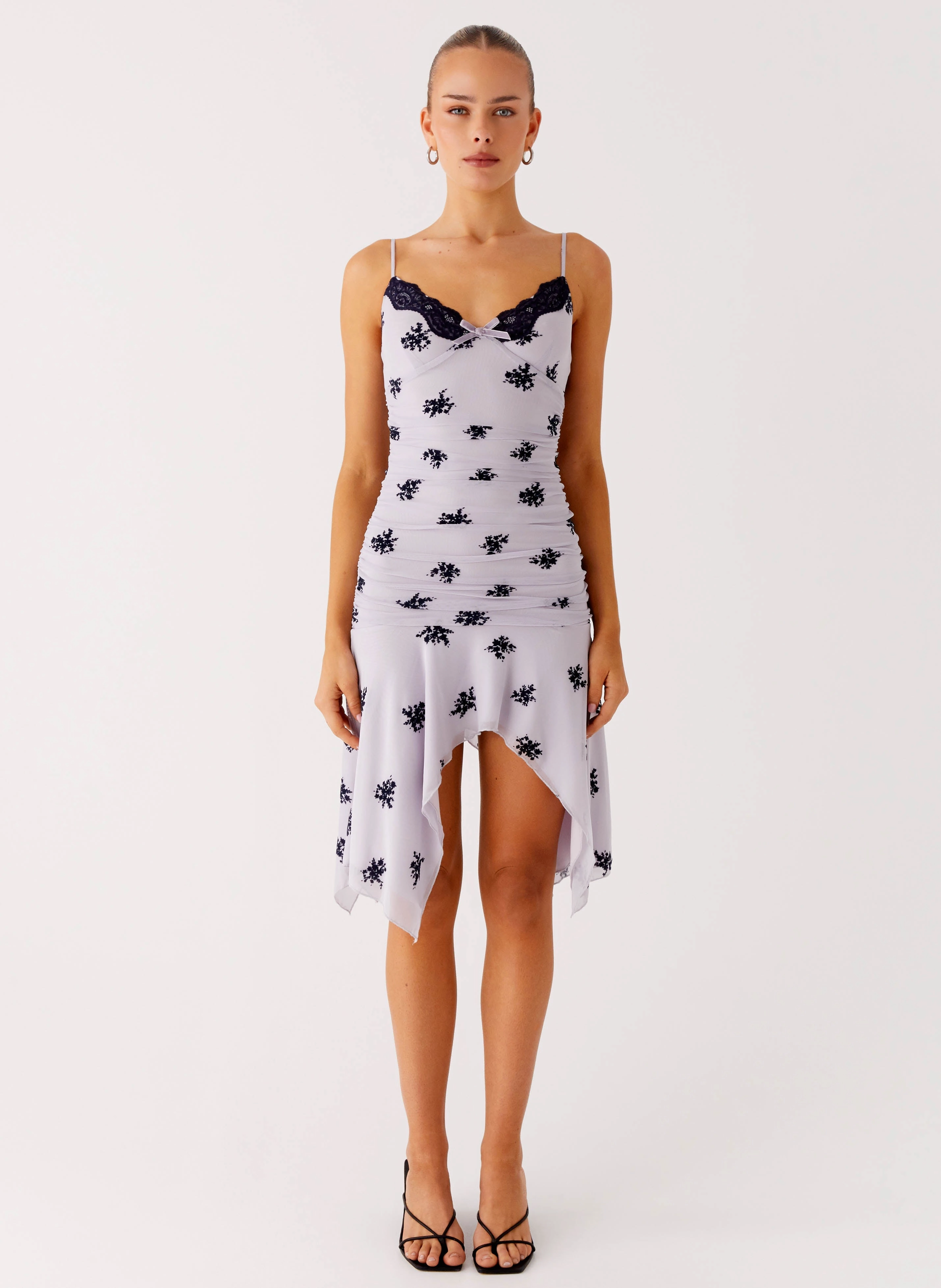 Amor Flock Hanky Mini Dress - Lilac