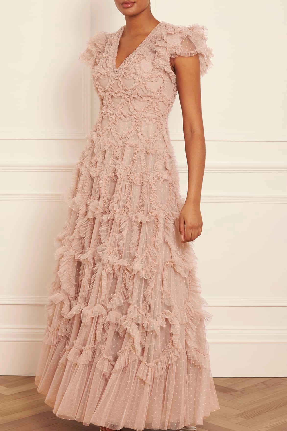 Amorette V-Neck Gown Refined Aesthetic