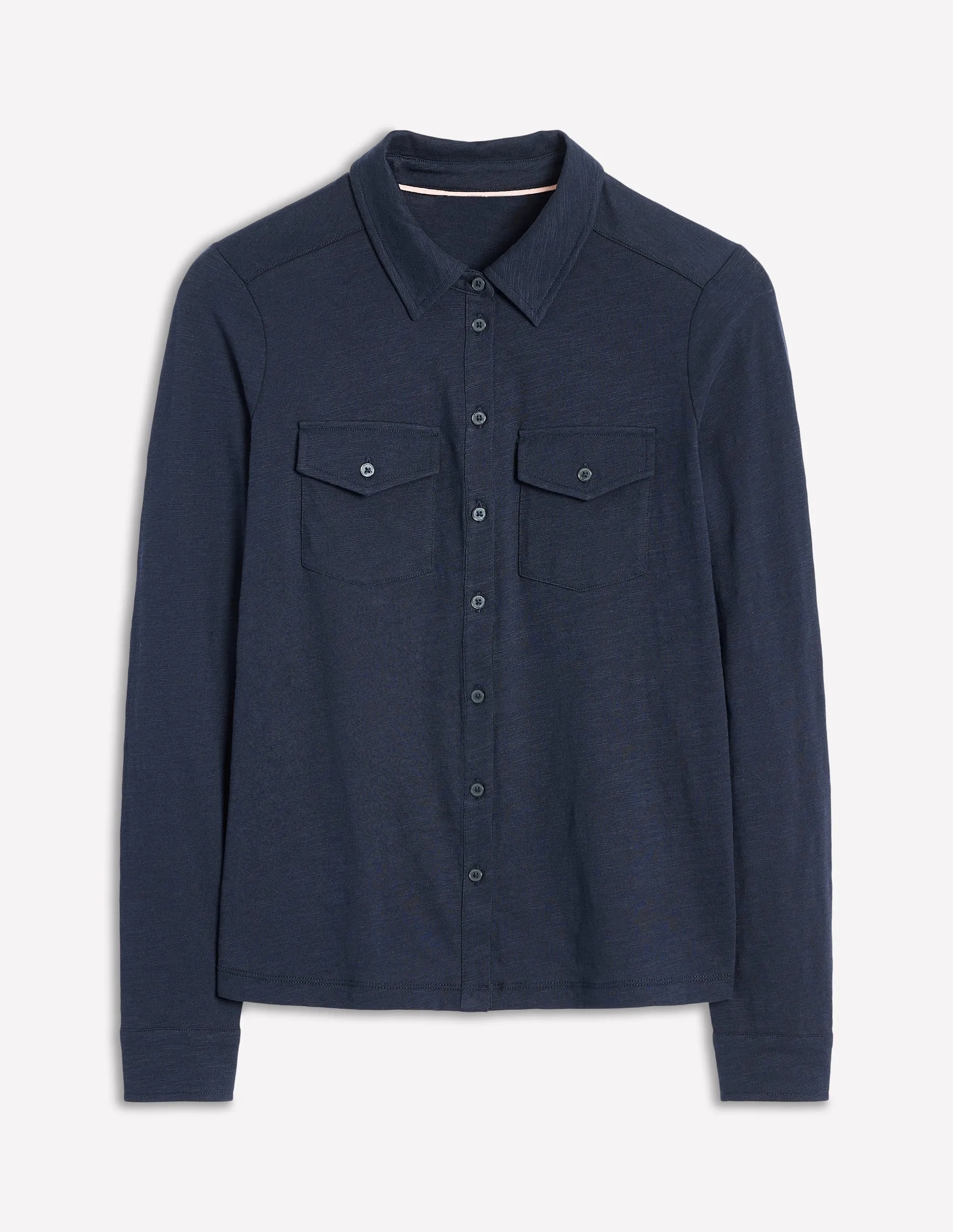Durable Weave Amy Jersey Shirt-Navy