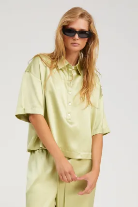AntiPilling Finish Pistachio Silk Polo Top