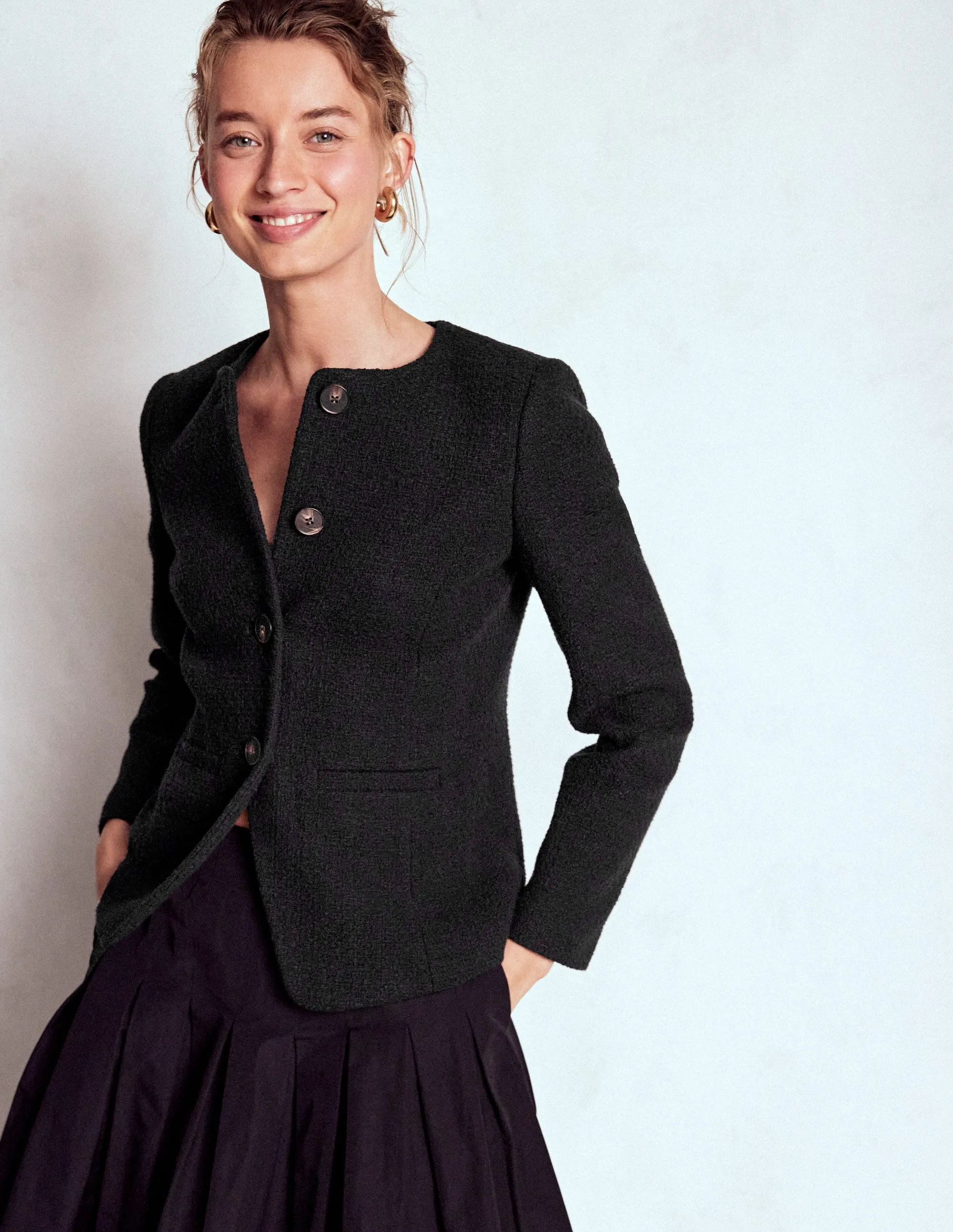 Hampstead Textured Blazer-Black Non Restrictive Tailoring