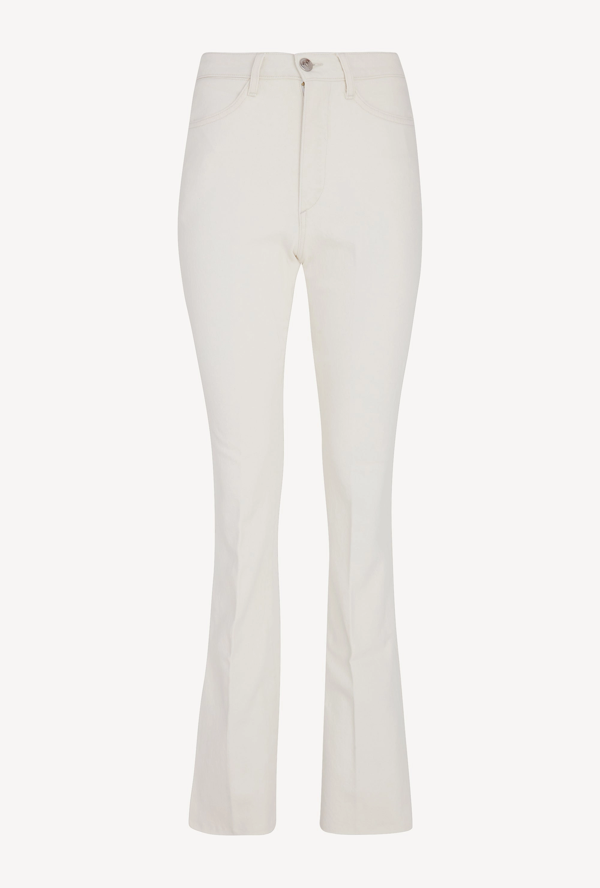 Earhart Vintage White Micro Flare Denim Breathable Mesh Back