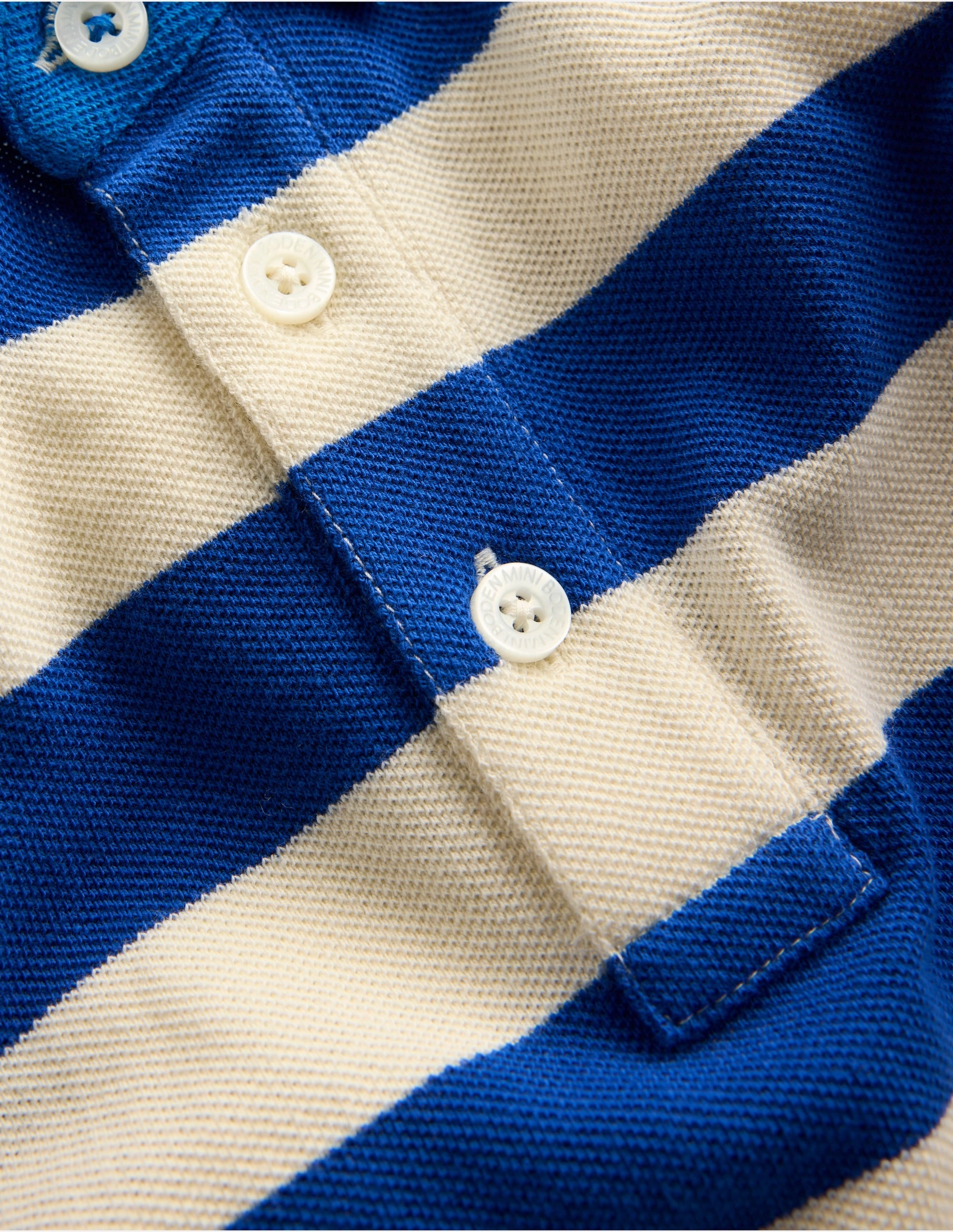 Piqu Polo Shirt-Sapling Green/ Kingfisher Blue Relaxed Blouse