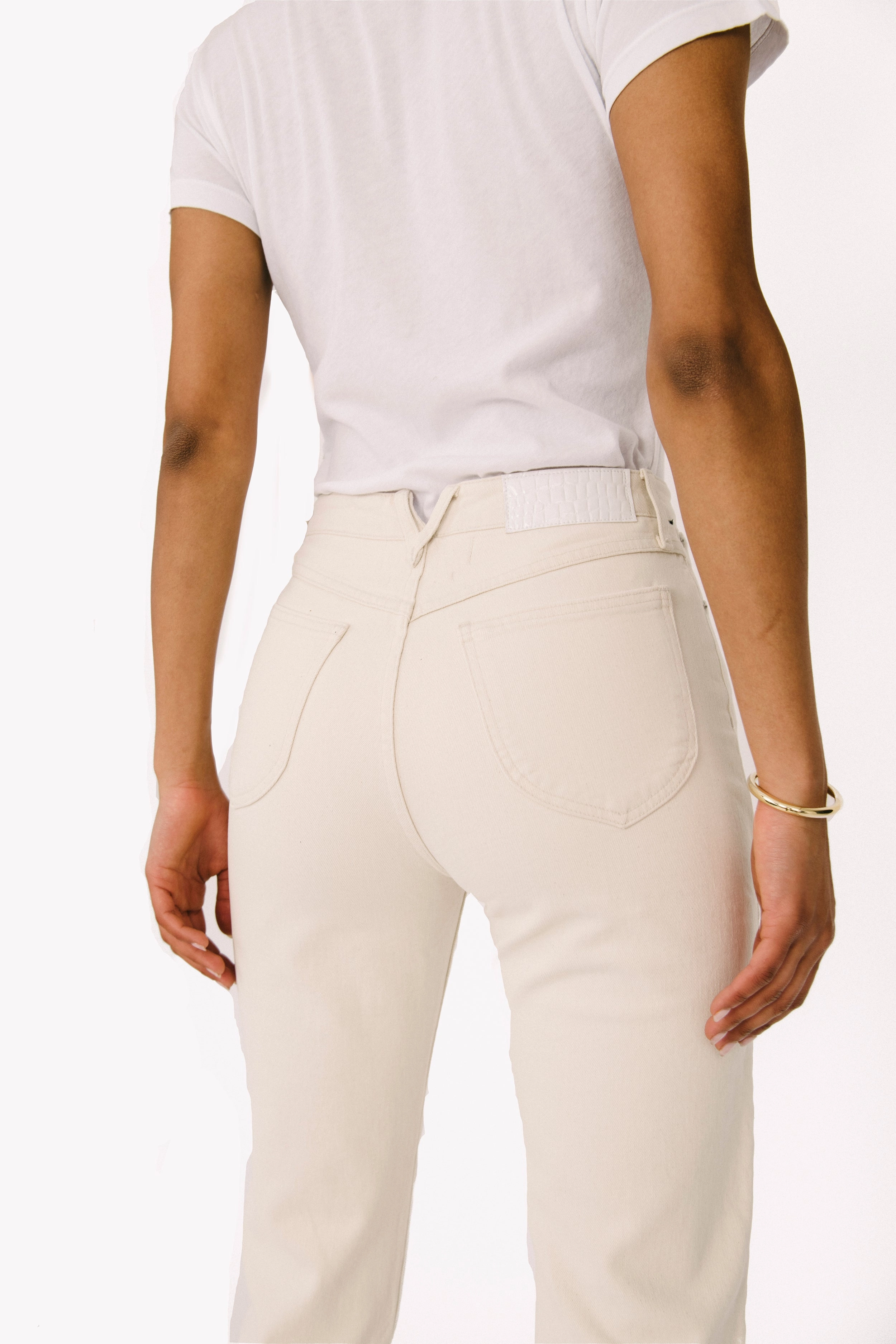 Sun Protection Fabric Curved Hemline Earhart Tapered Straight Leg Denim