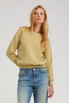 Pistachio Melange Shrunken Raglan Sweatshirt VersatileLayering