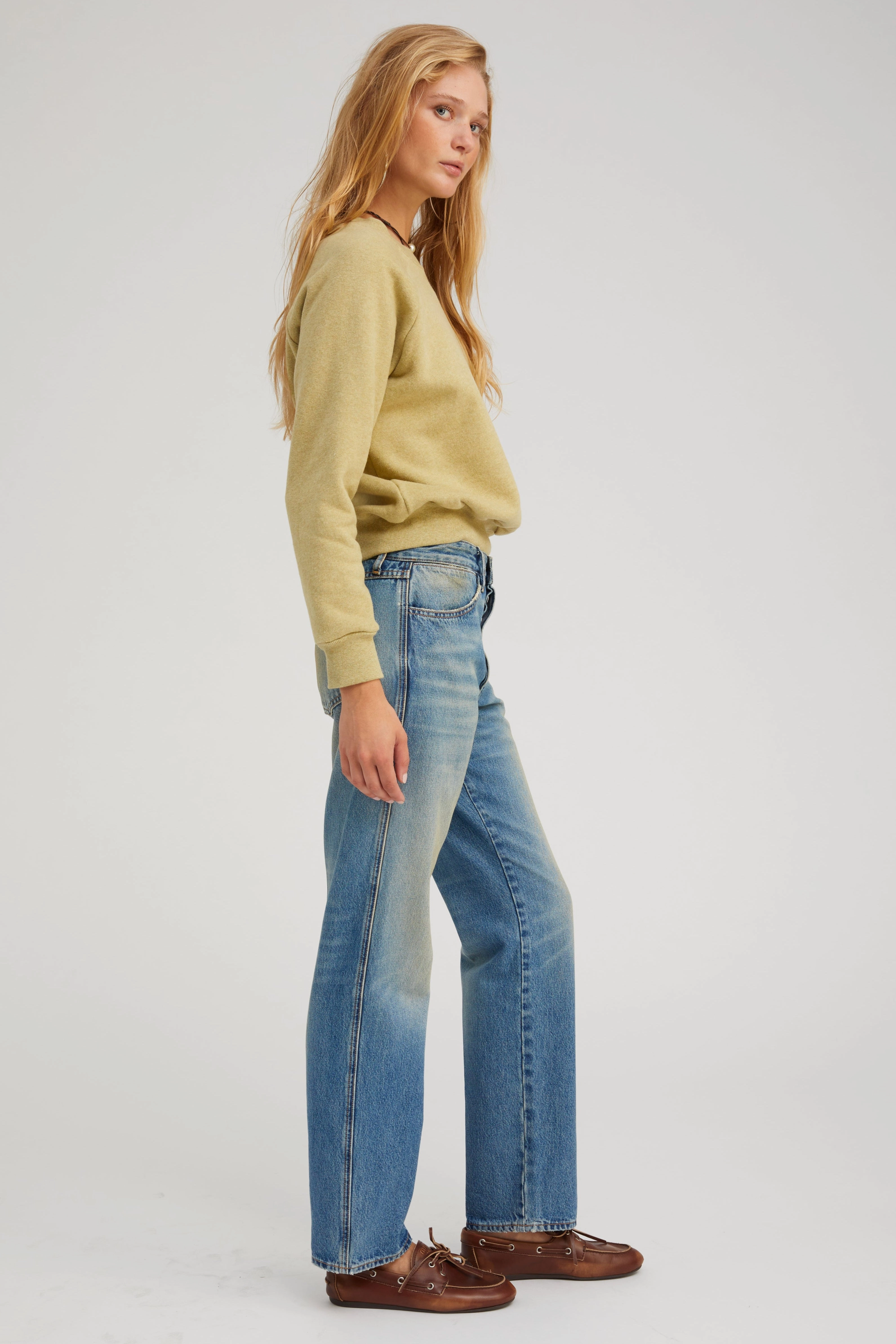 HypoallergenicMaterial Pistachio Melange Shrunken Raglan Sweatshirt